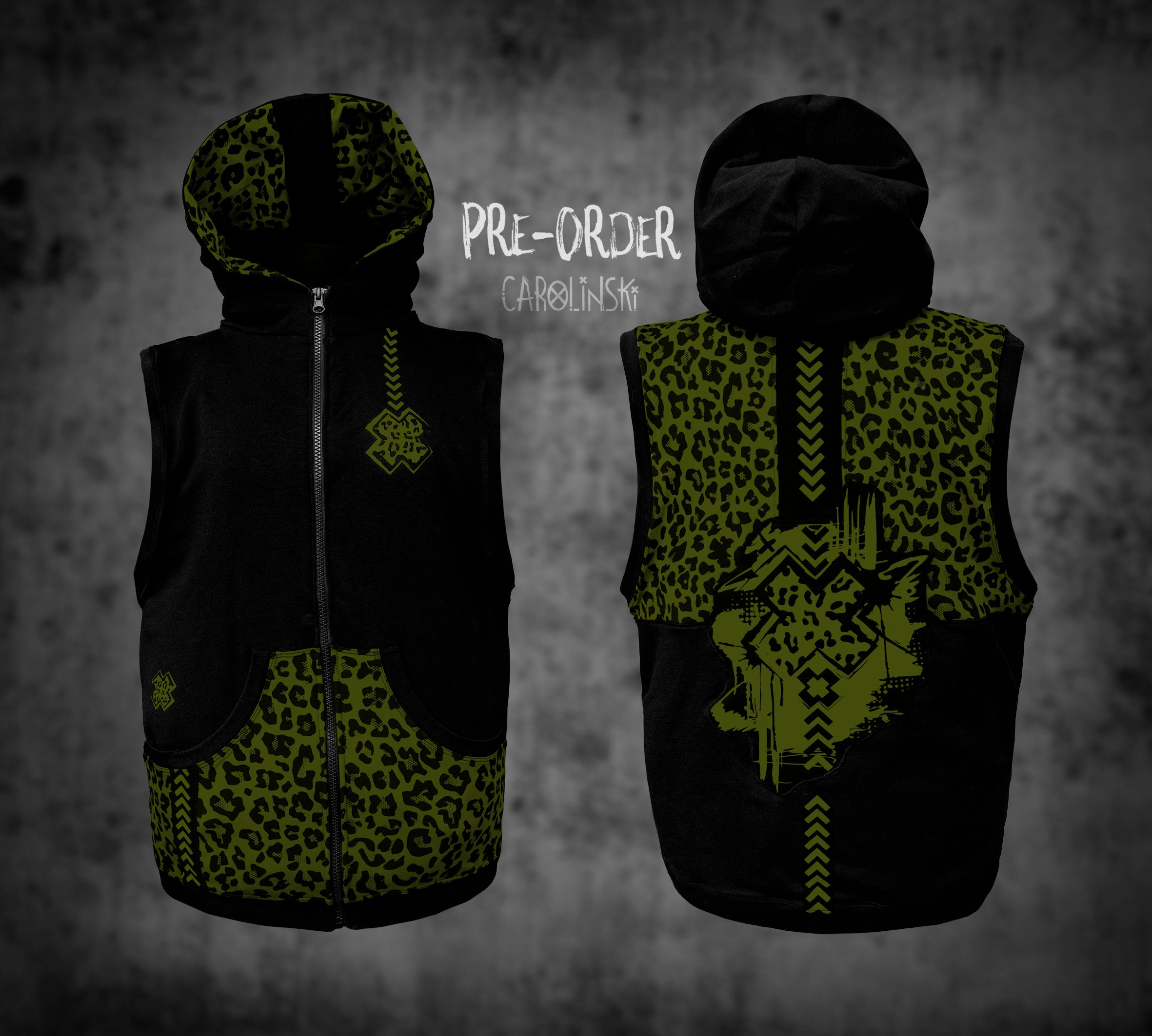 Sleeveless Zip - Leopard