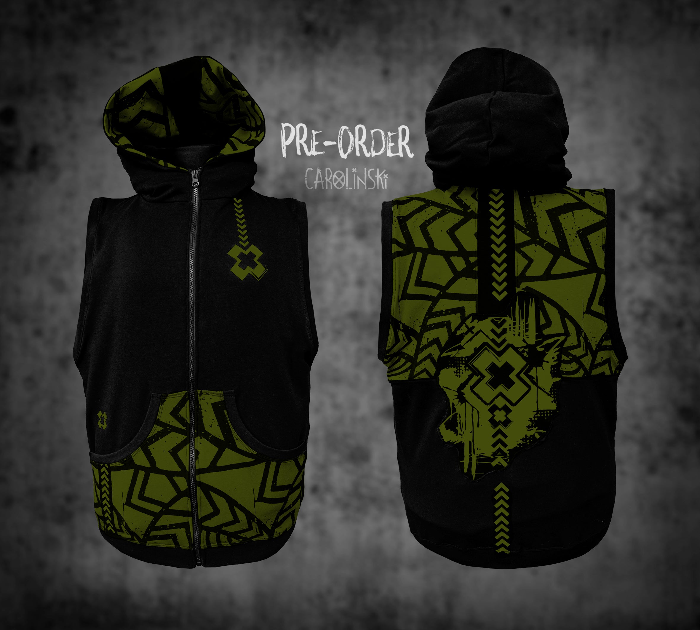 Sleeveless zip - Grunge