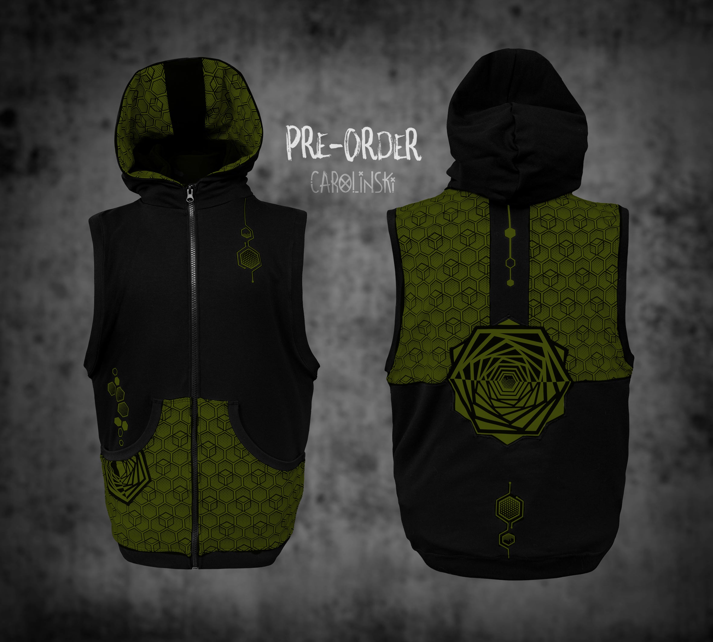 Sleeveless Zip - Hexagon