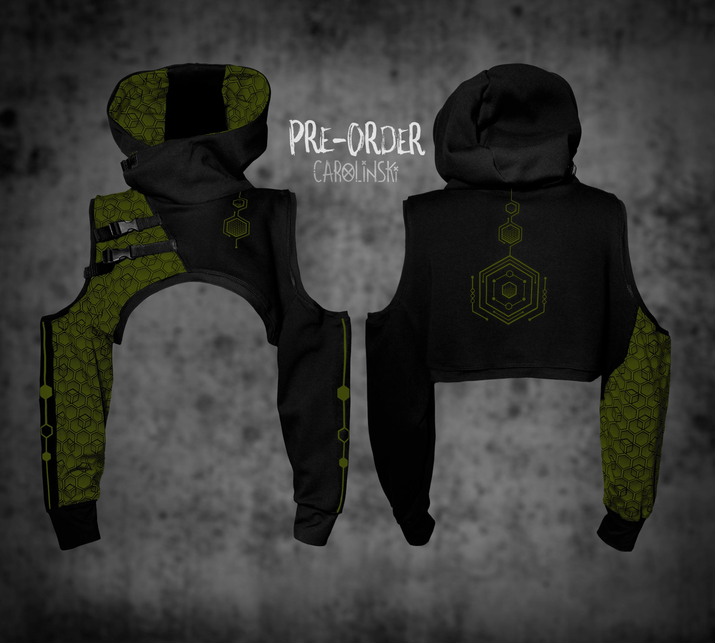 Crop Hoodie - Hexagon