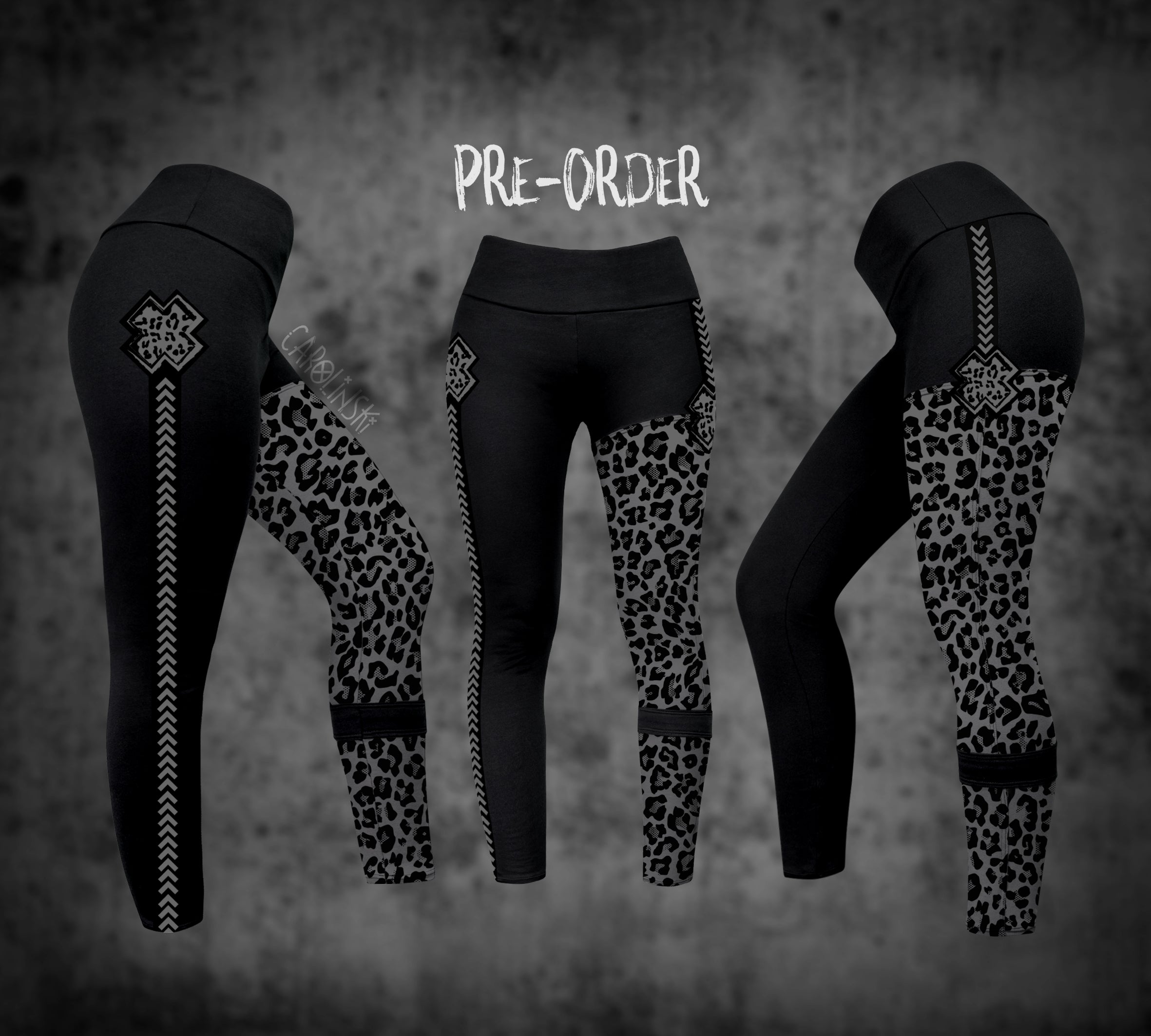 Split Leggings - Leopard