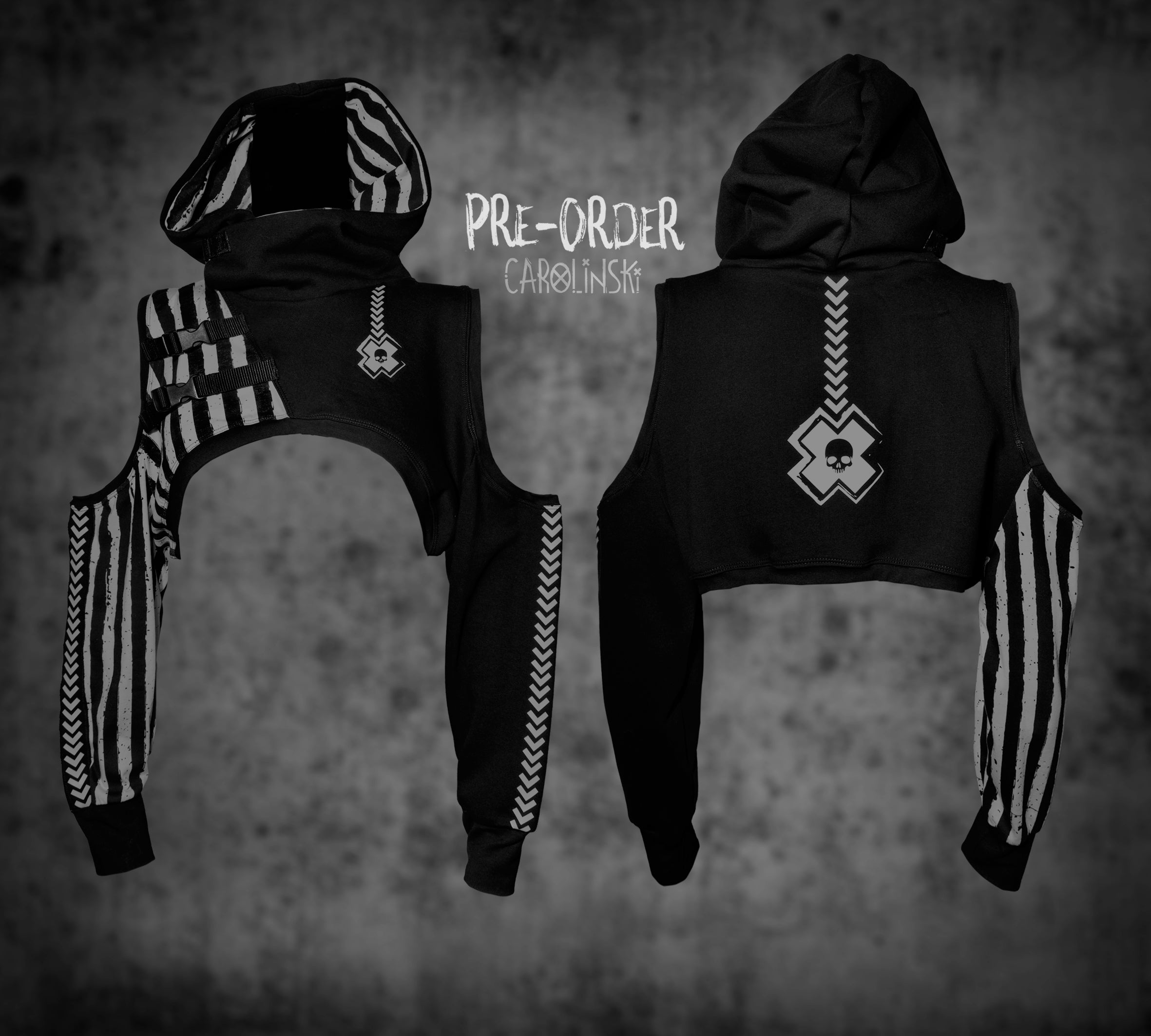 Crop Hoodie - Stripes
