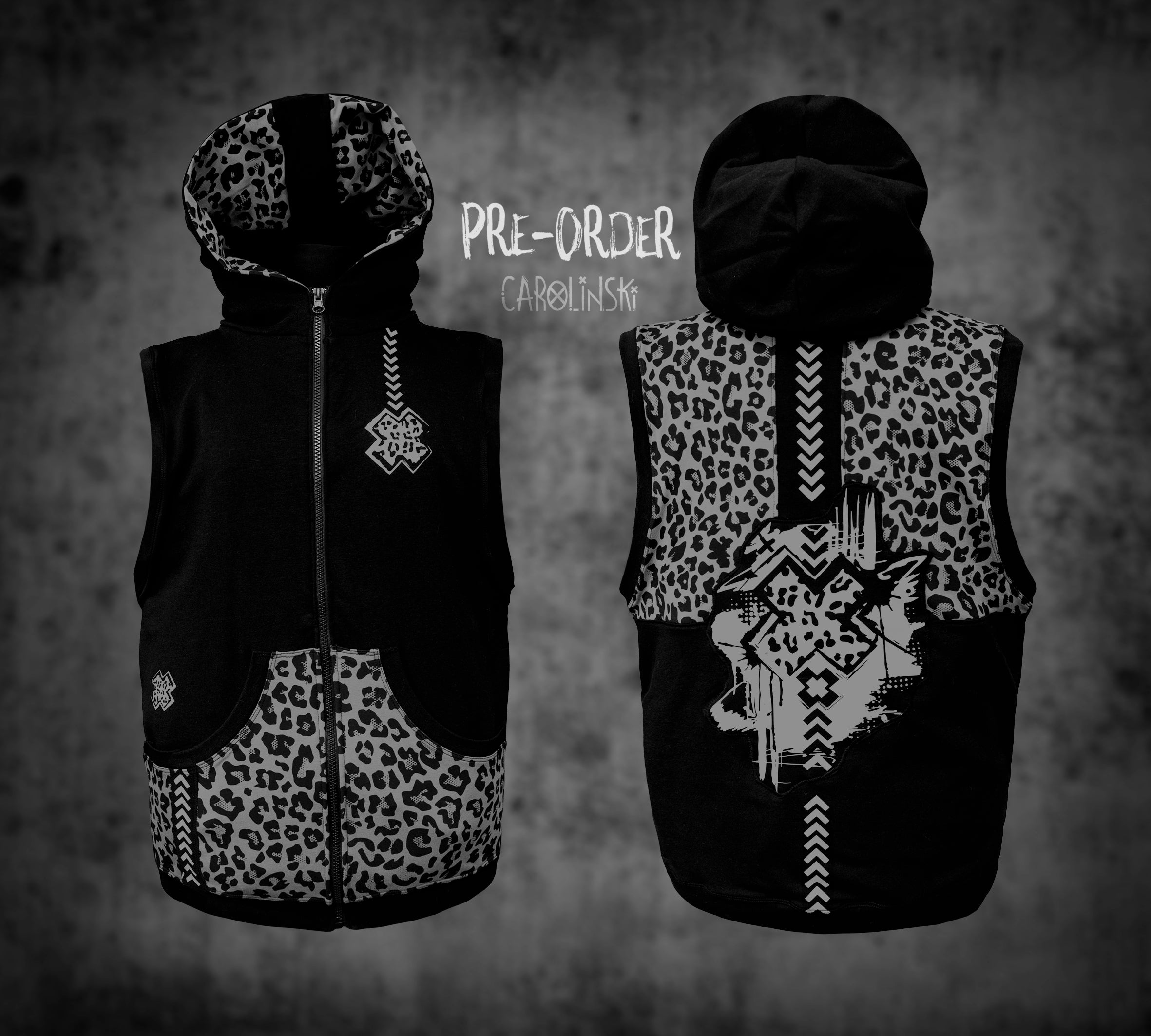 Sleeveless Zip - Leopard