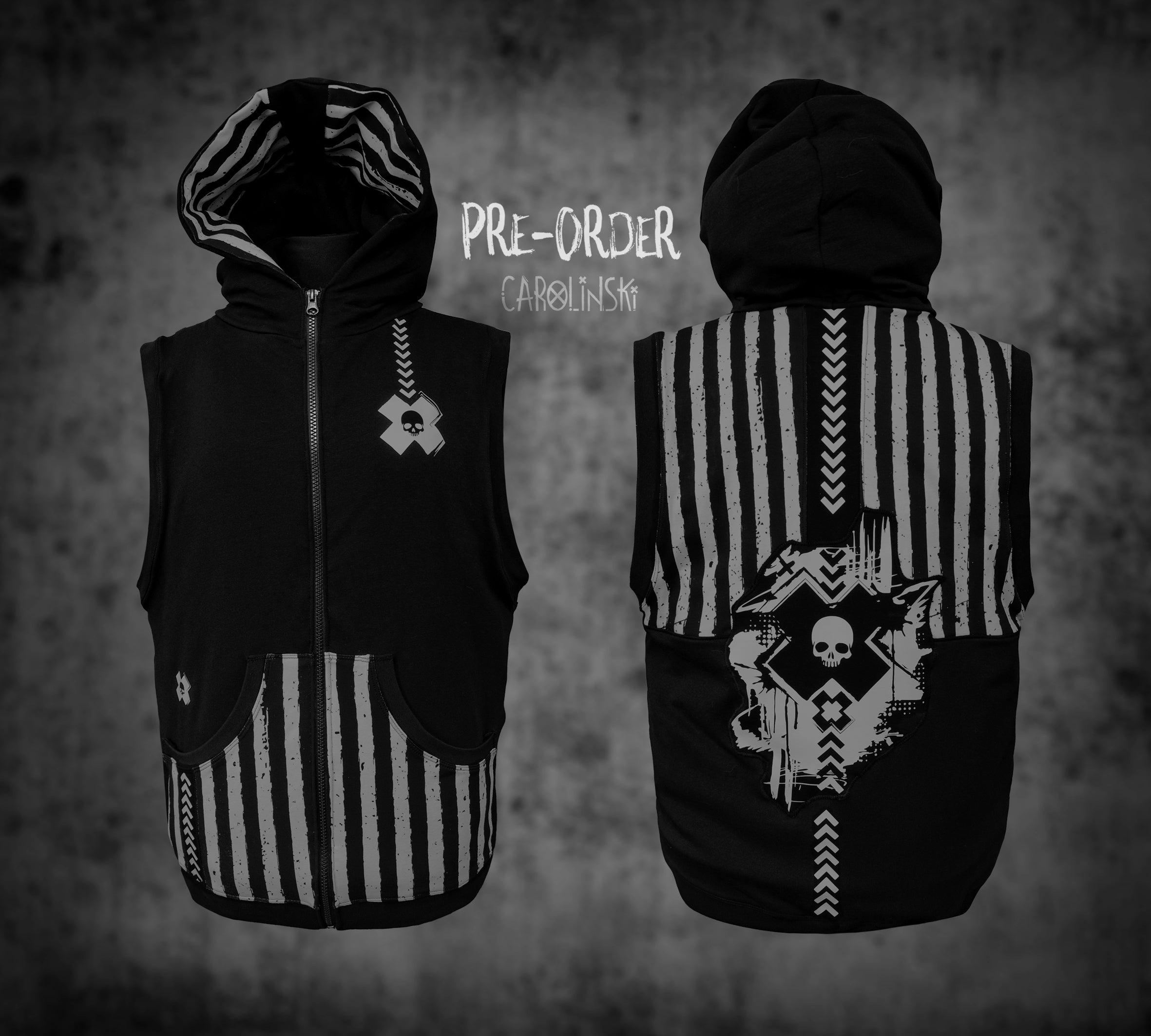 Sleeveless Zip - Stripes