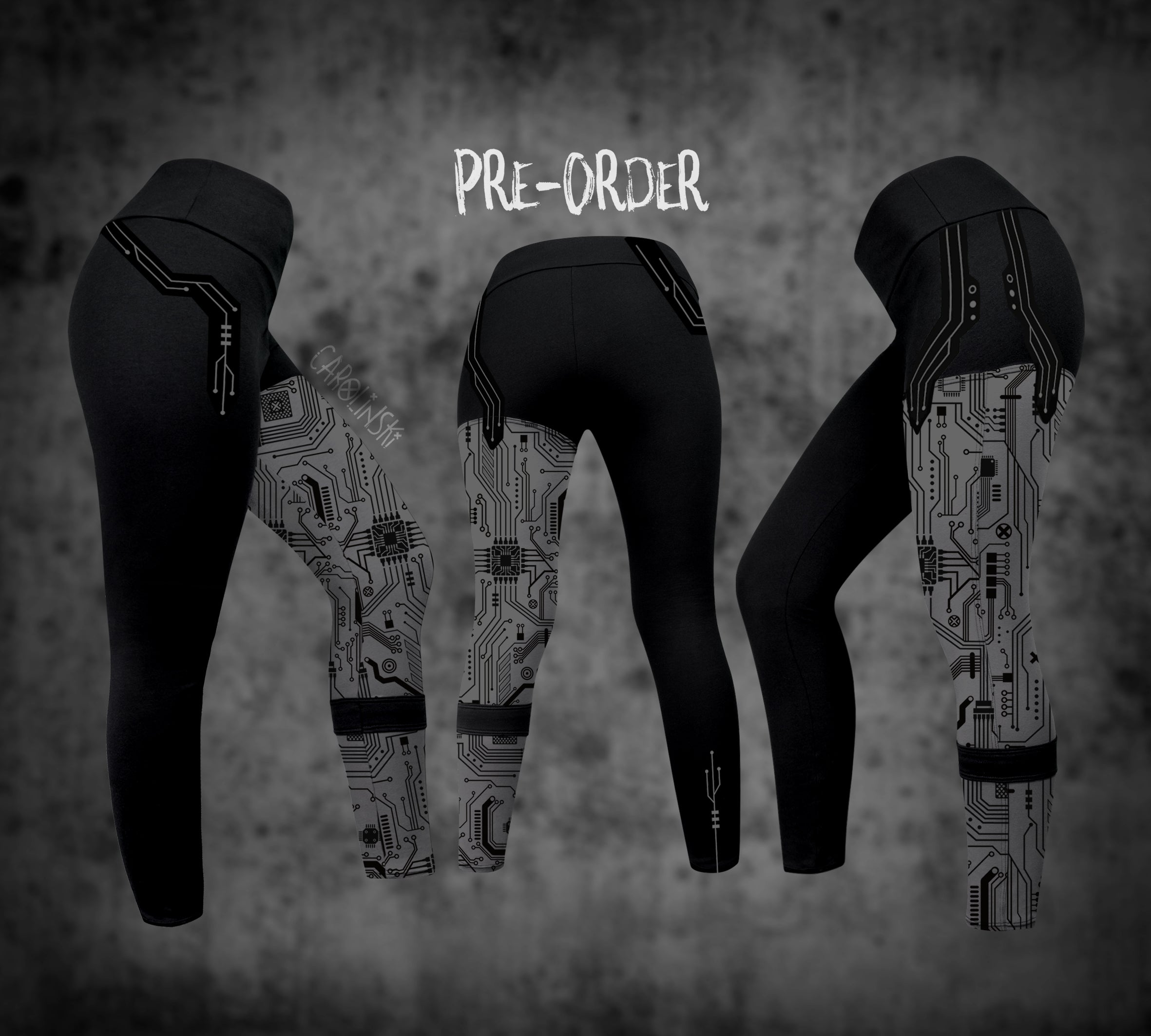 Split Leggings - Circuit Board