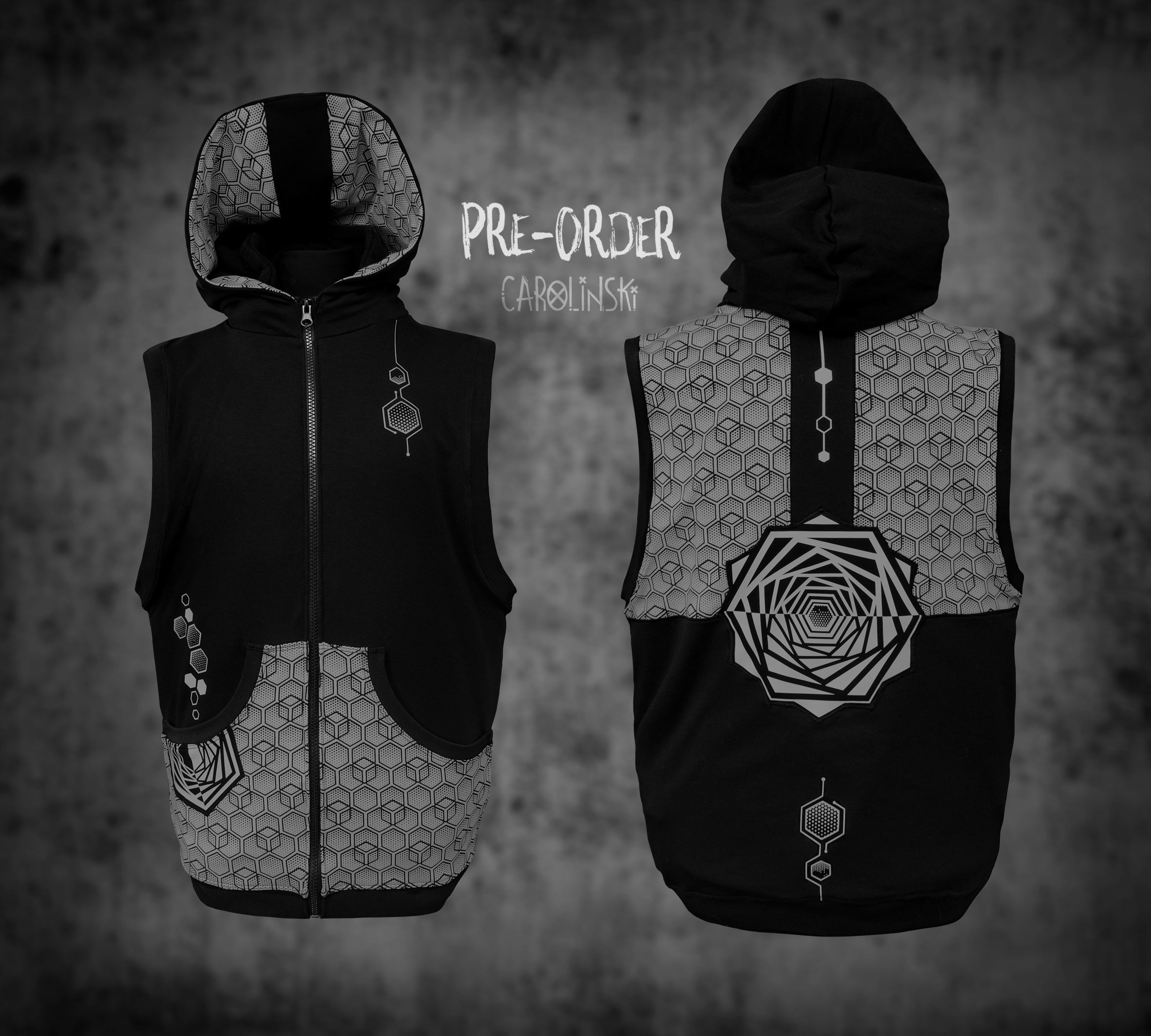 Sleeveless Zip - Hexagon