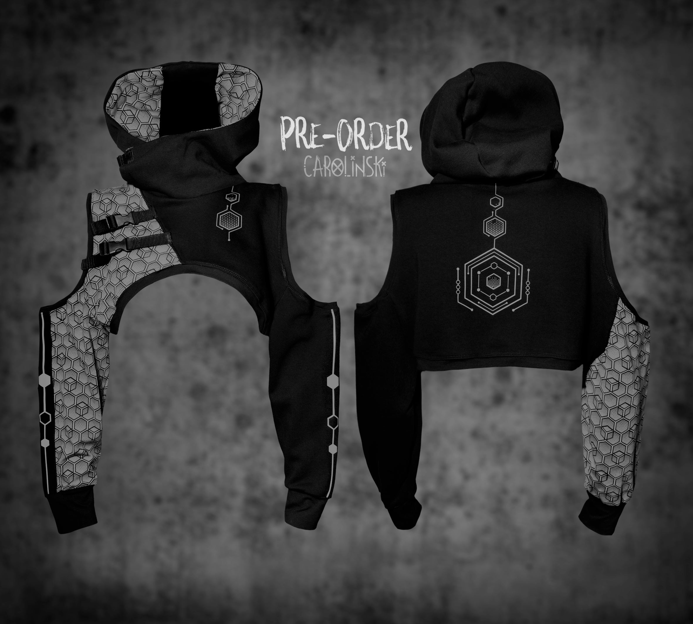 Crop Hoodie - Hexagon