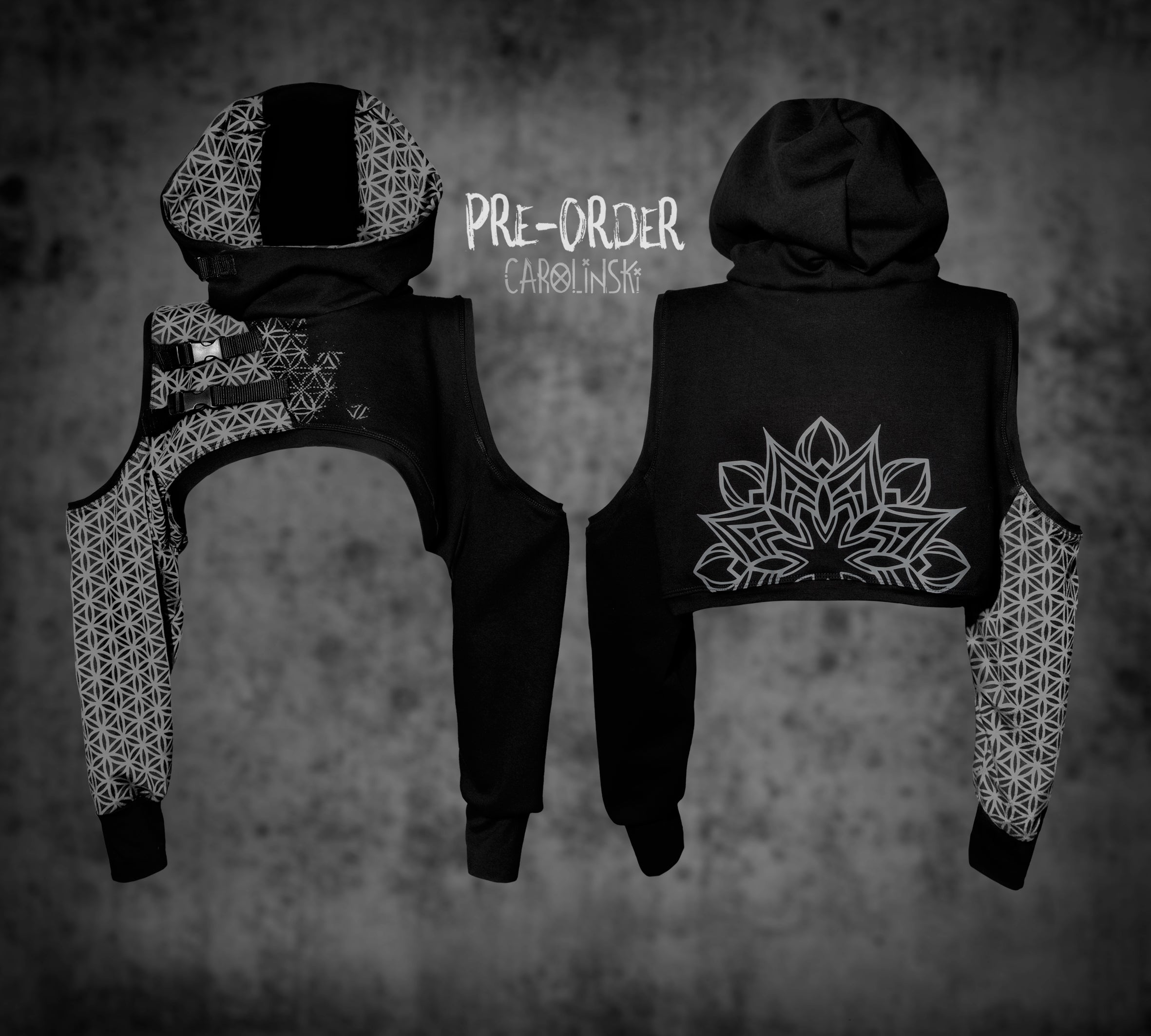 Crop Hoodie - Flower of Life