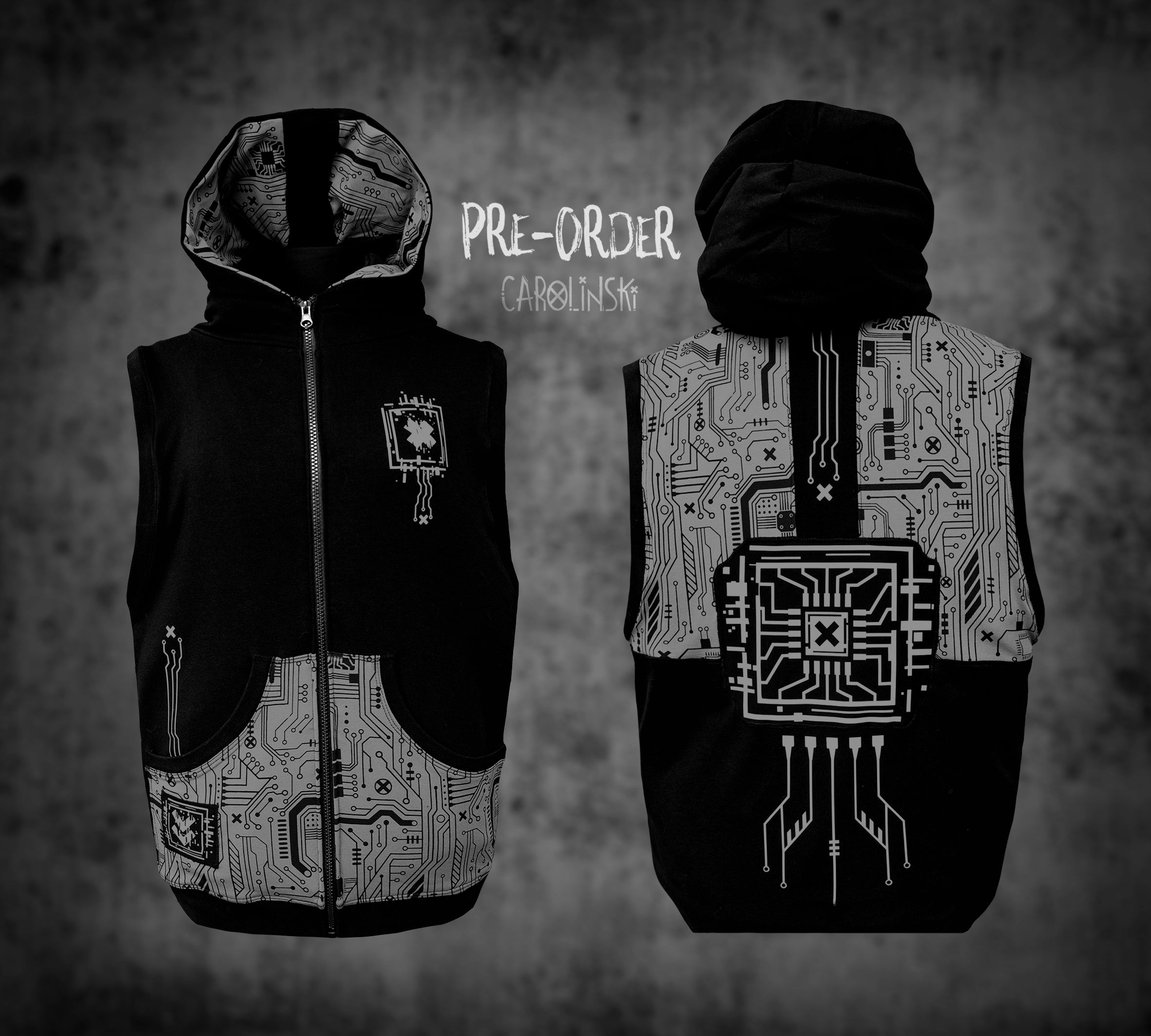 Sleeveless Zip - Circuitboard