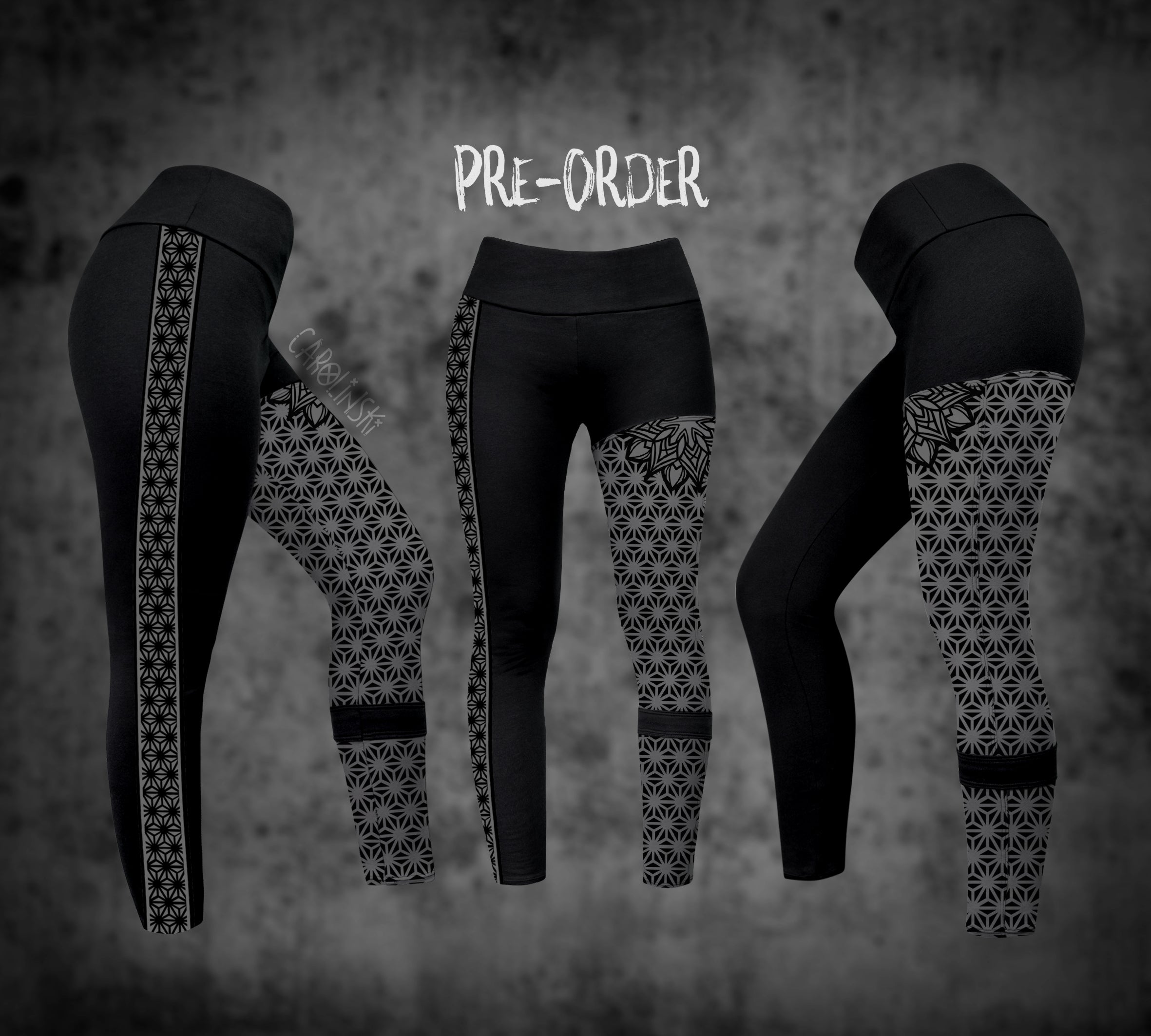 Split Leggings - Asanoha