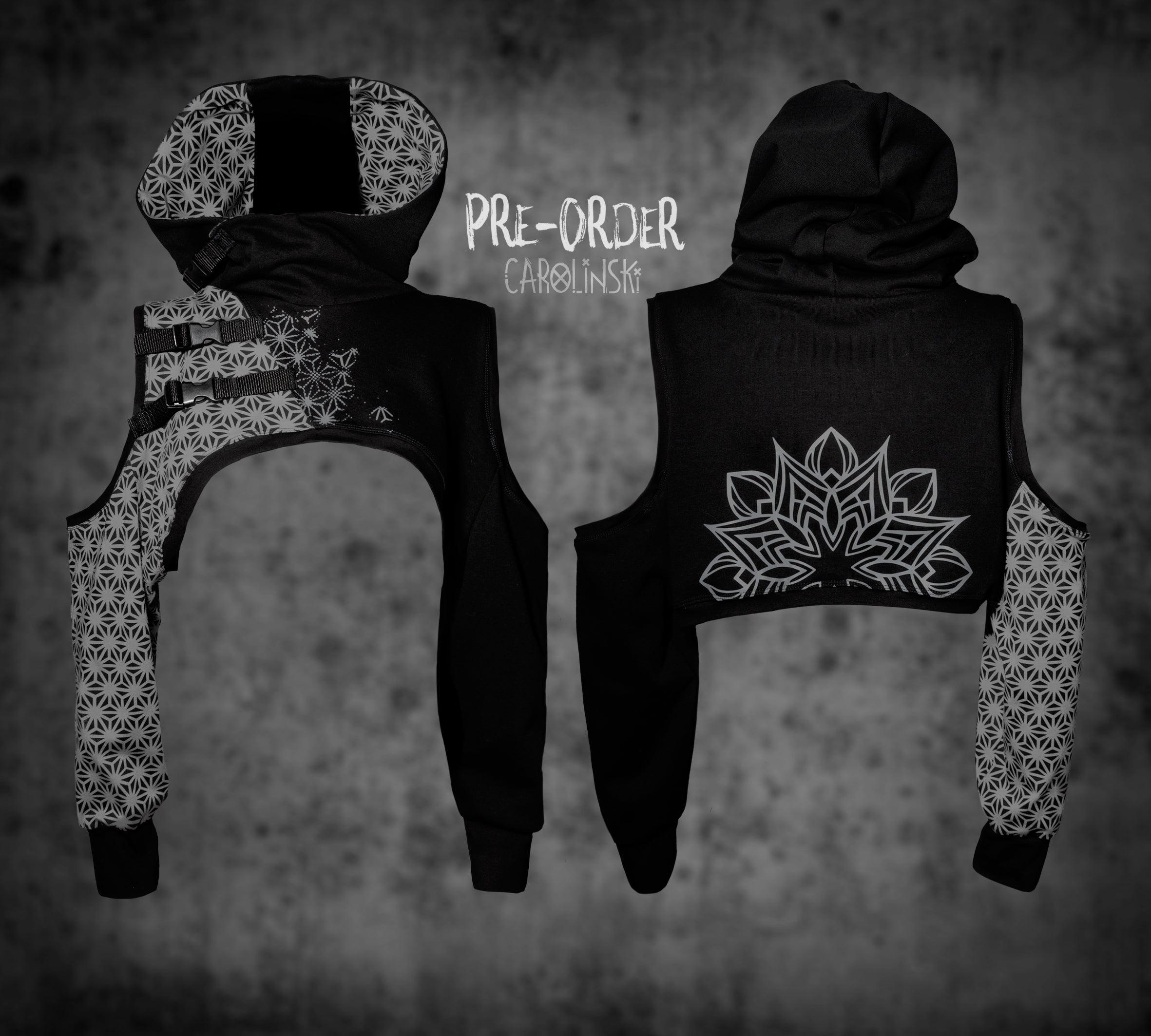 Crop Hoodie - Asanoha
