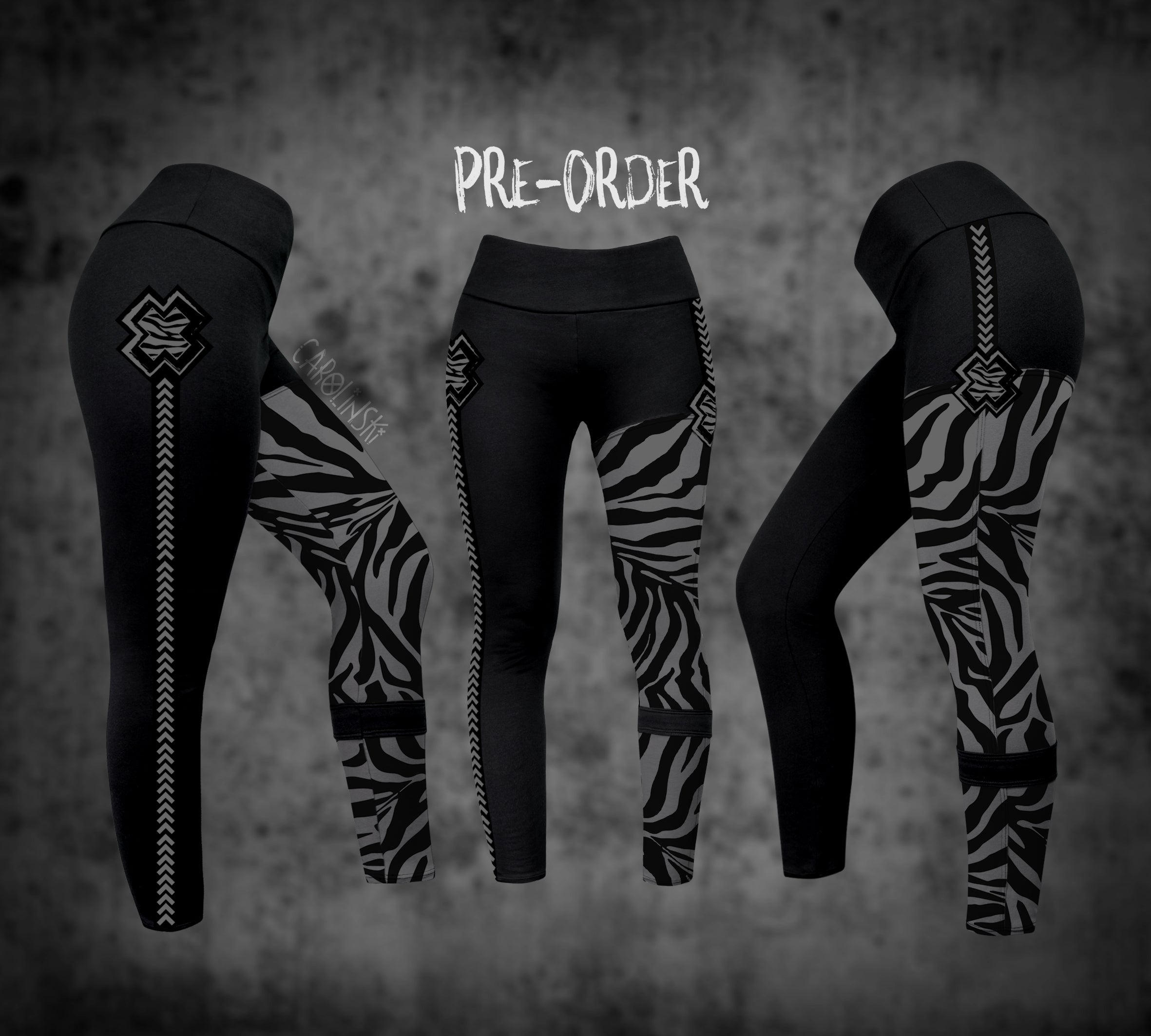 Split Leggings - Zebra