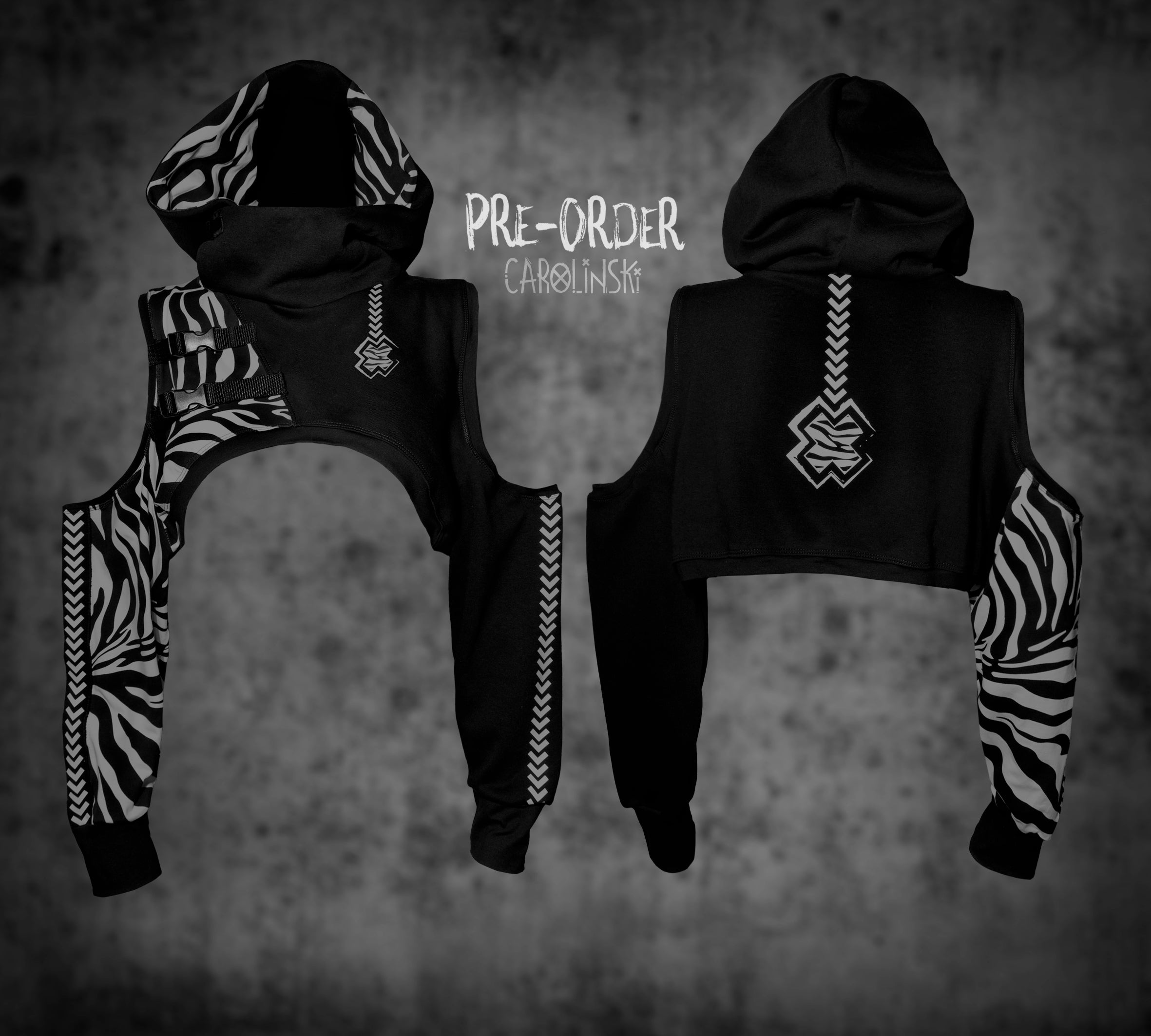 Crop Hoodie - Zebra