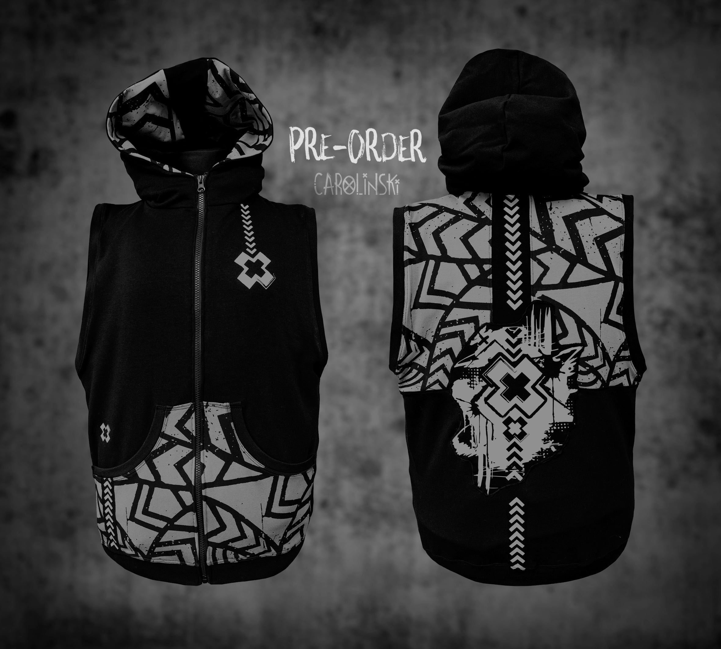 Sleeveless zip - Grunge