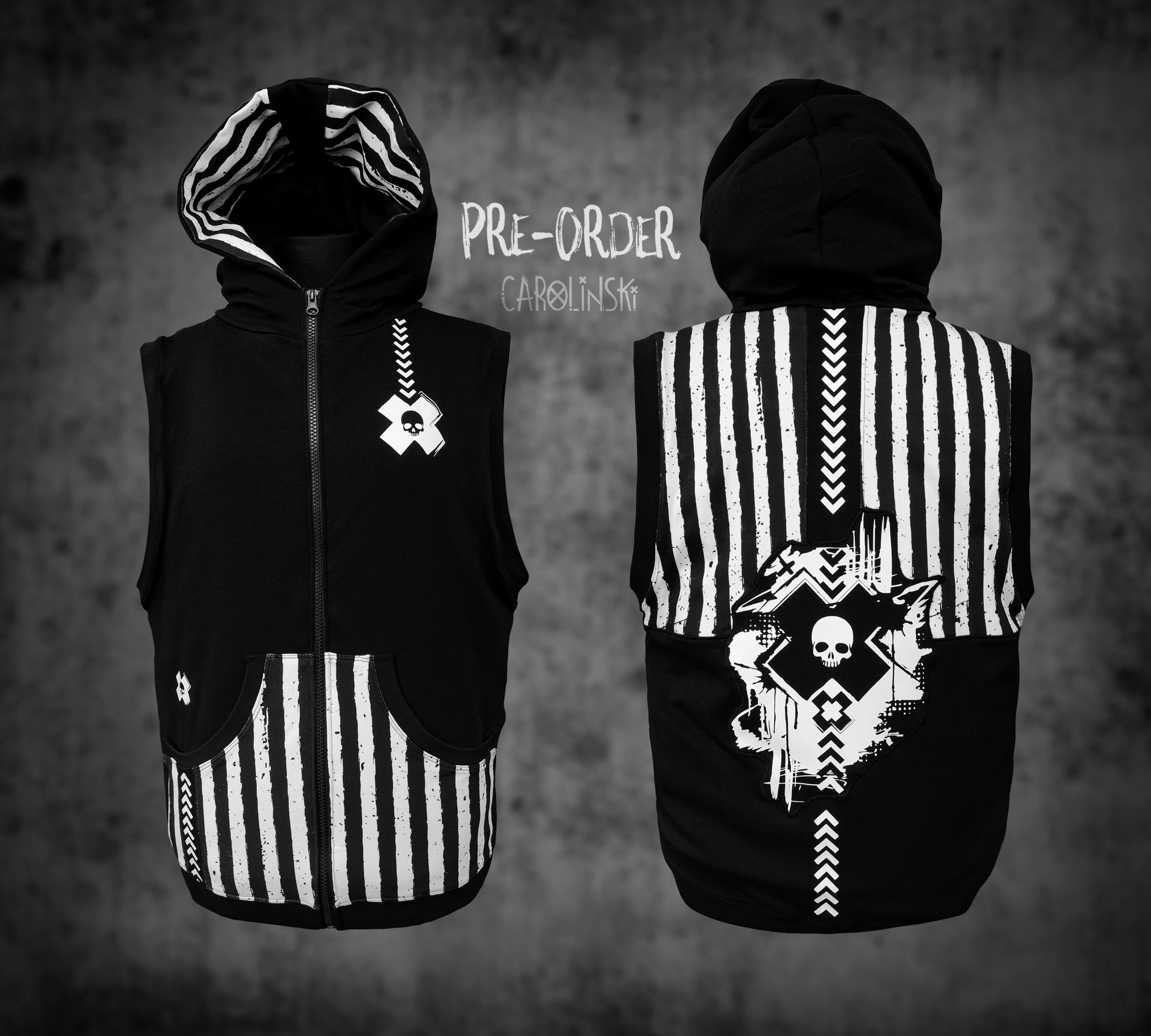 Sleeveless Zip - Stripes