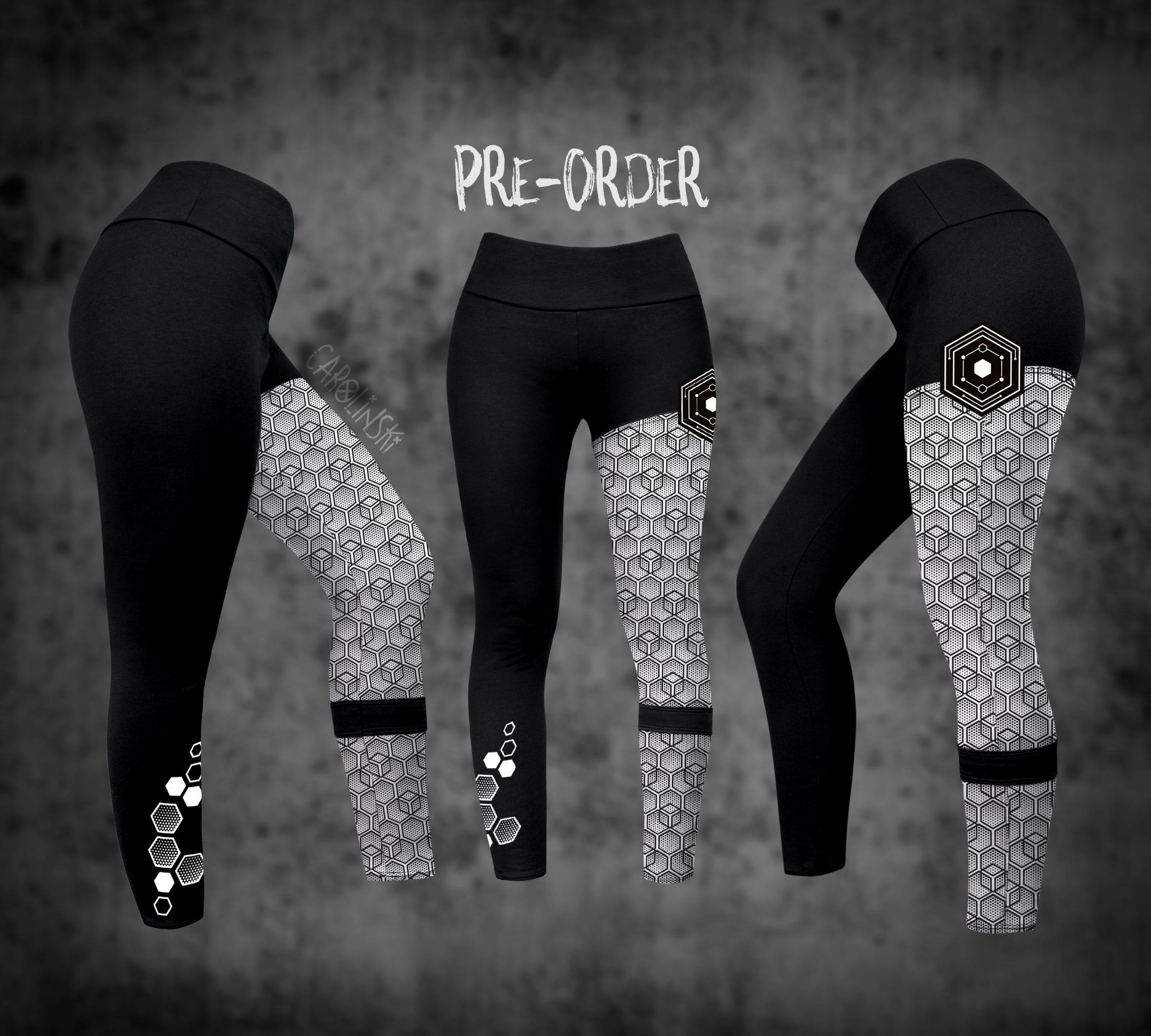 Split Leggings - Hexagon