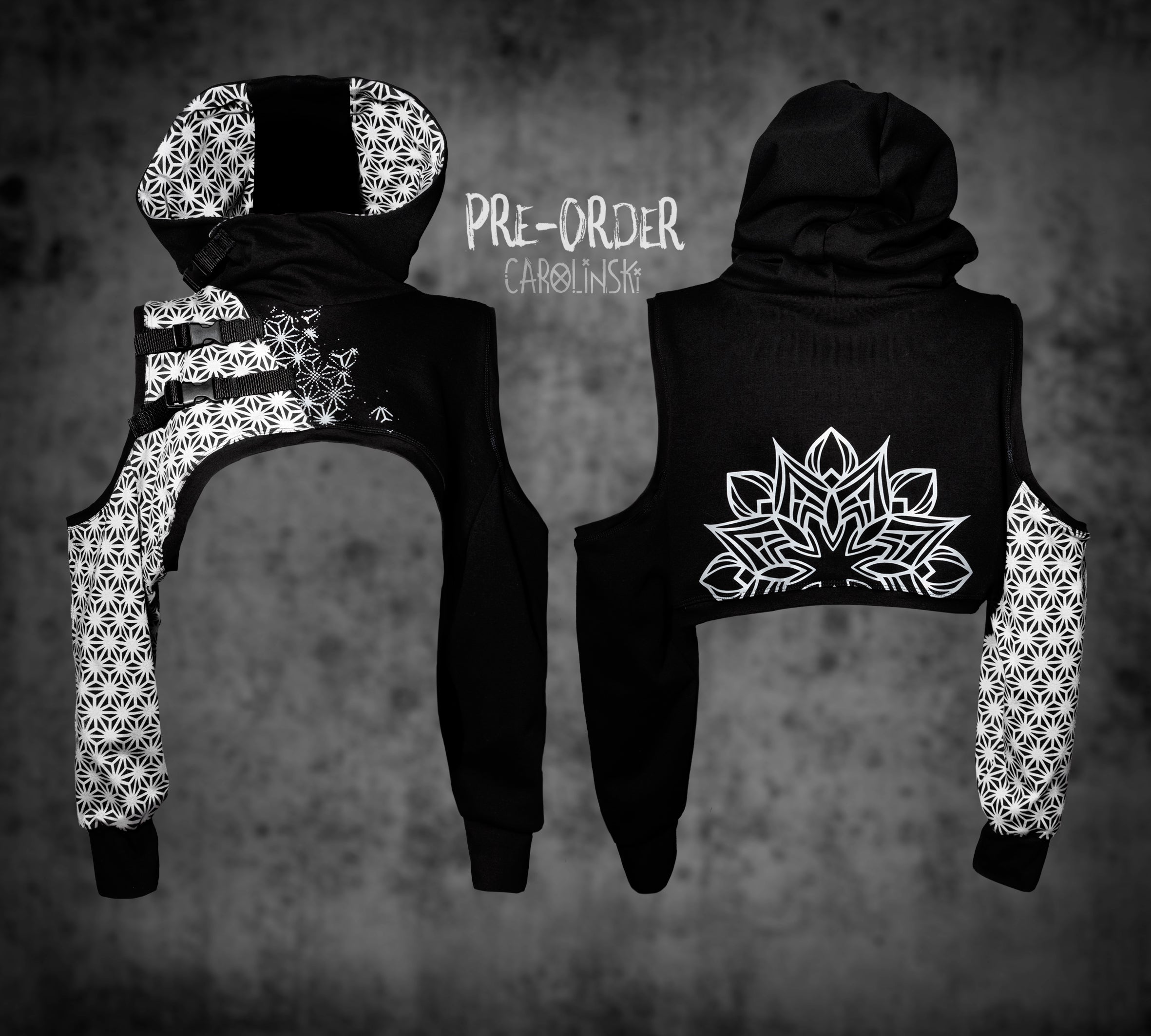 Crop Hoodie - Asanoha