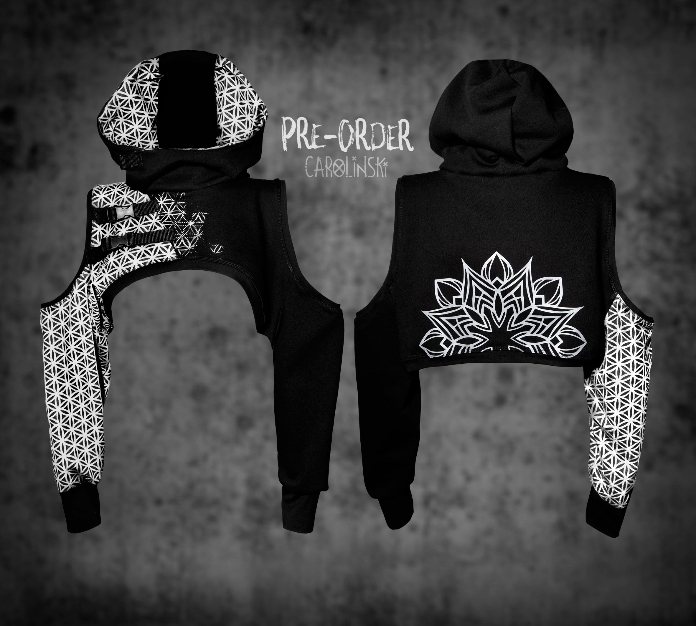 Crop Hoodie - Flower of Life