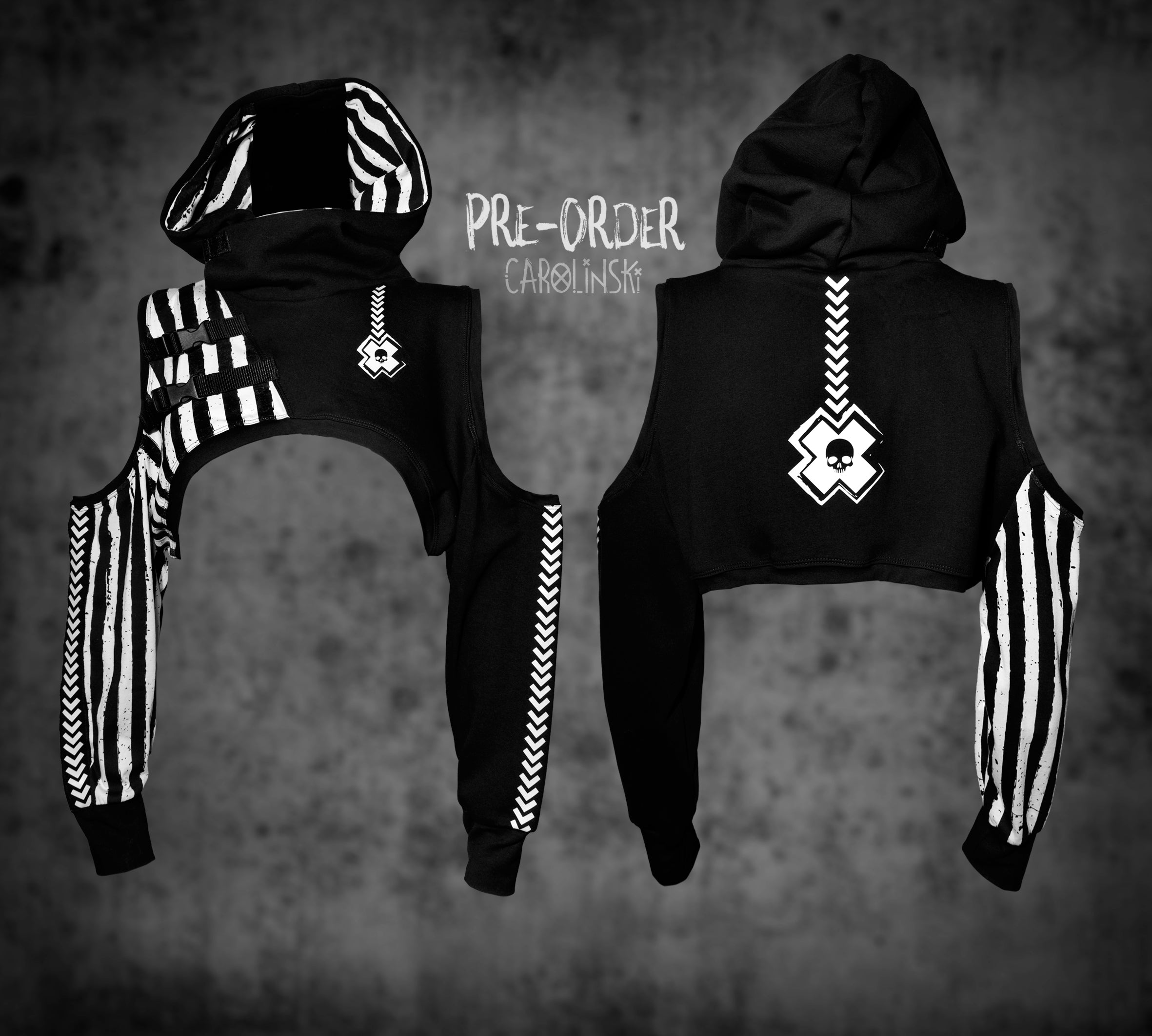 Crop Hoodie - Stripes