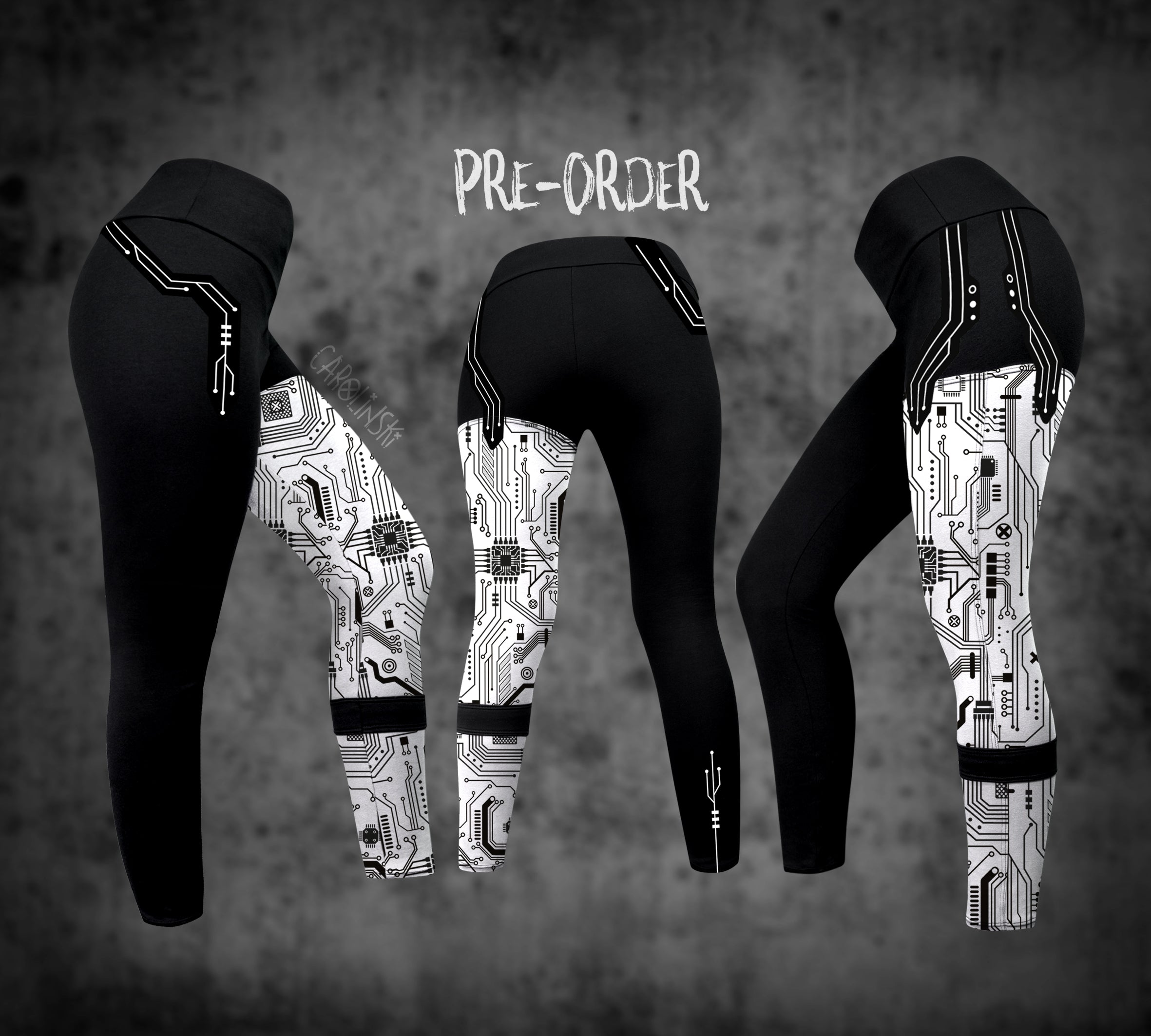 Split Leggings - Circuit Board