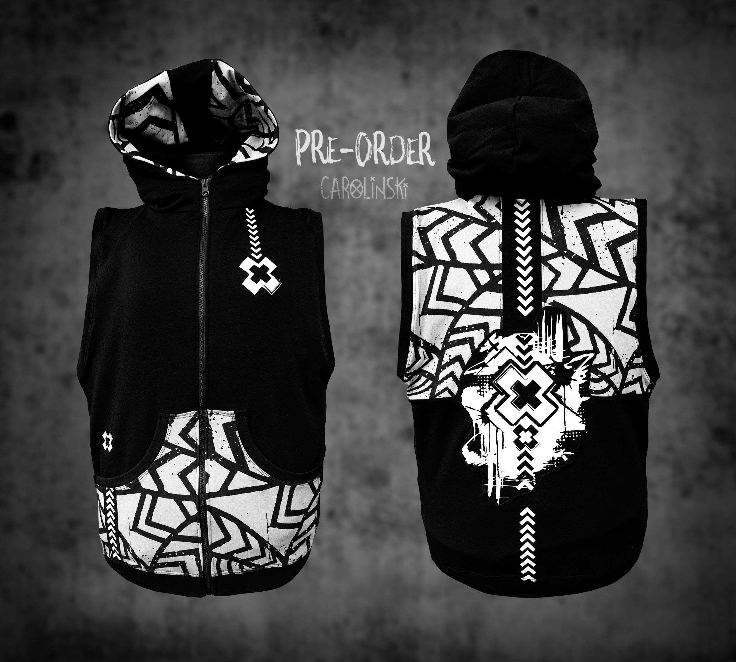 Sleeveless zip - Grunge