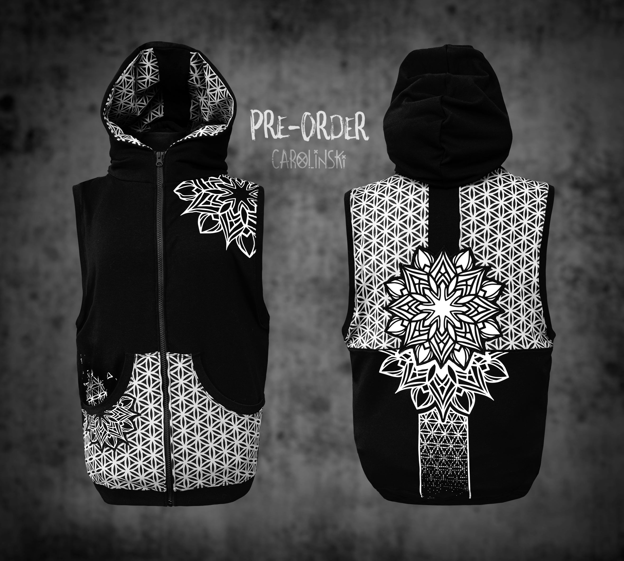 Sleeveless Zip - Flower of Life