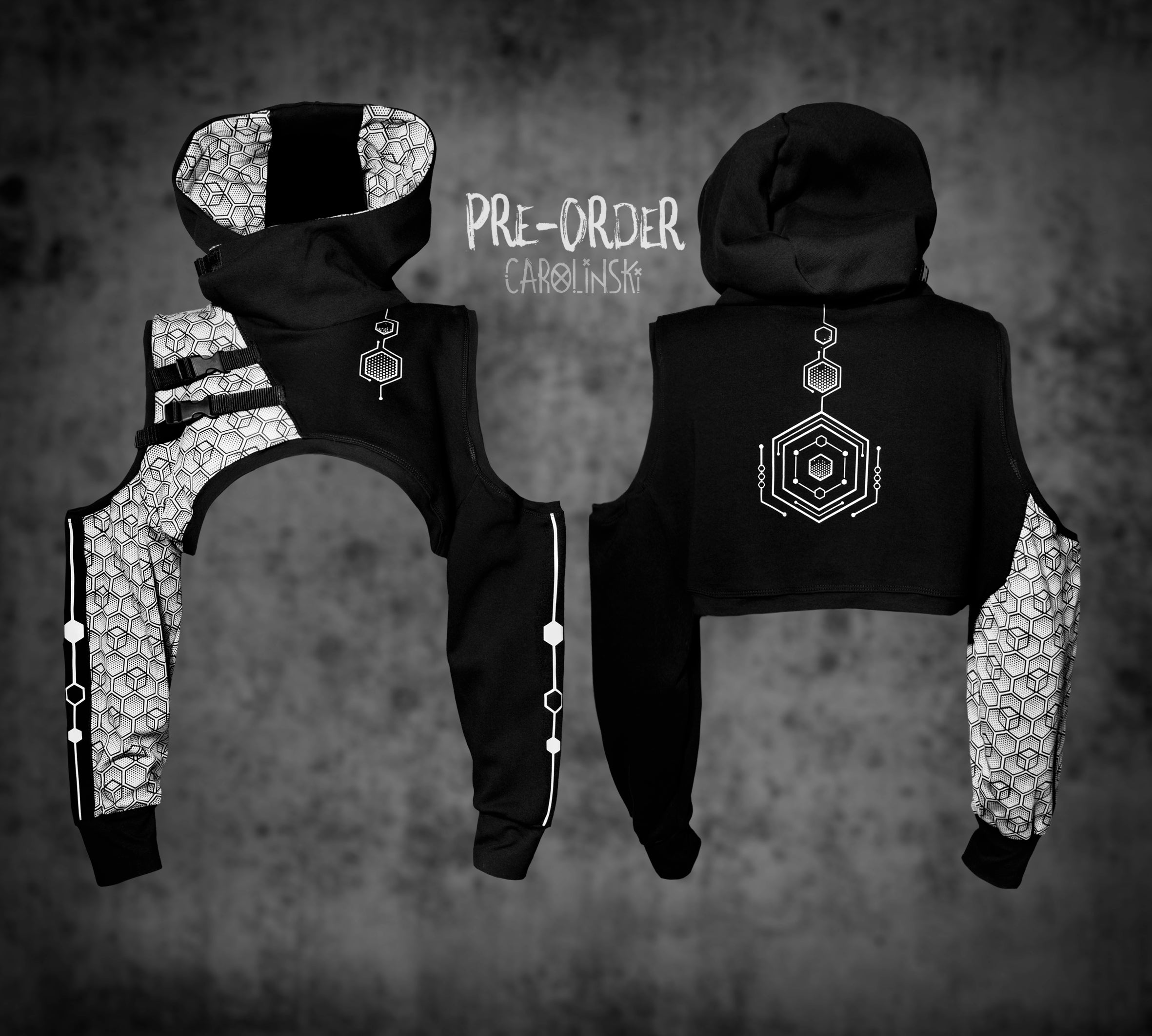 Crop Hoodie - Hexagon