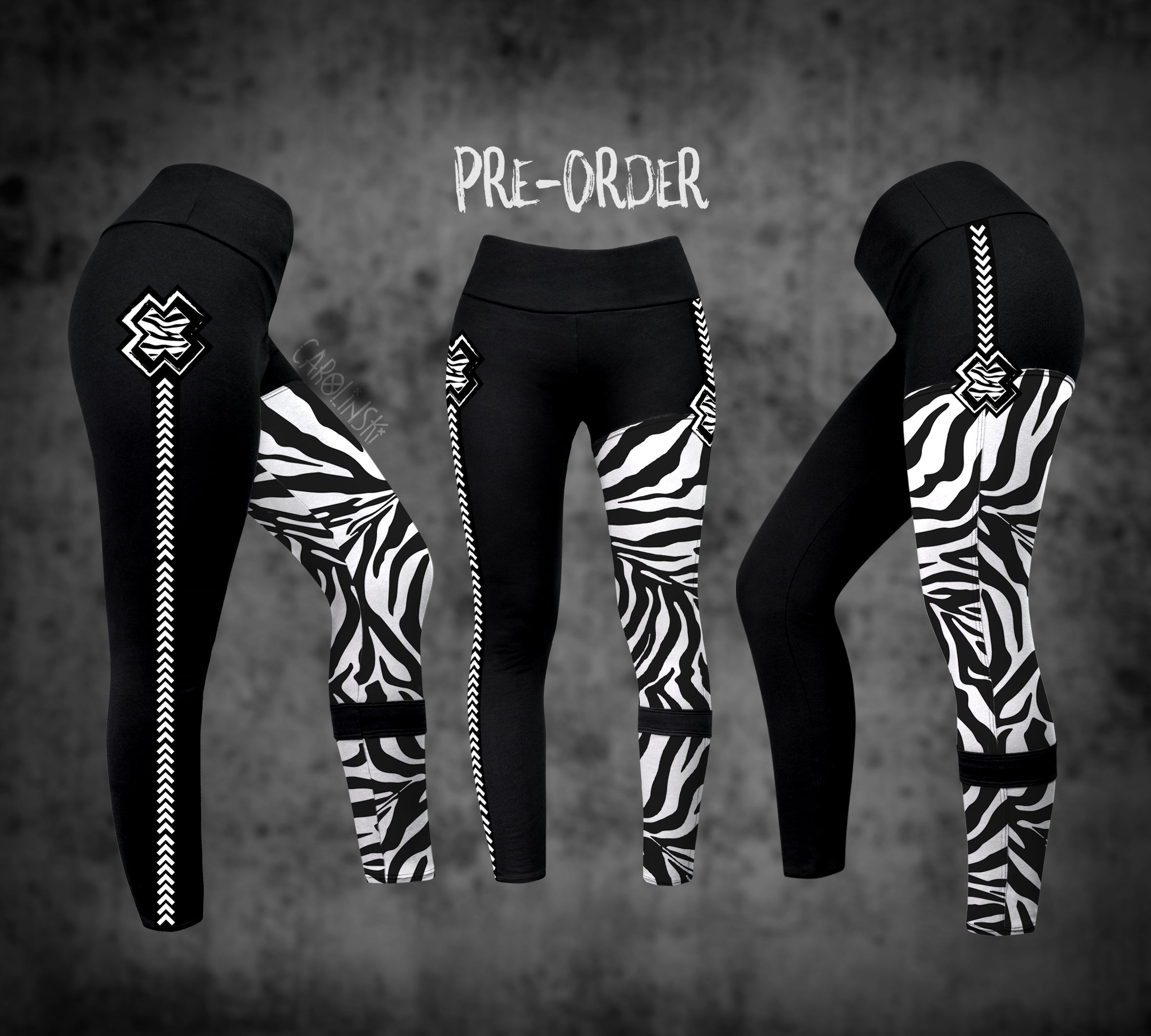 Split Leggings - Zebra