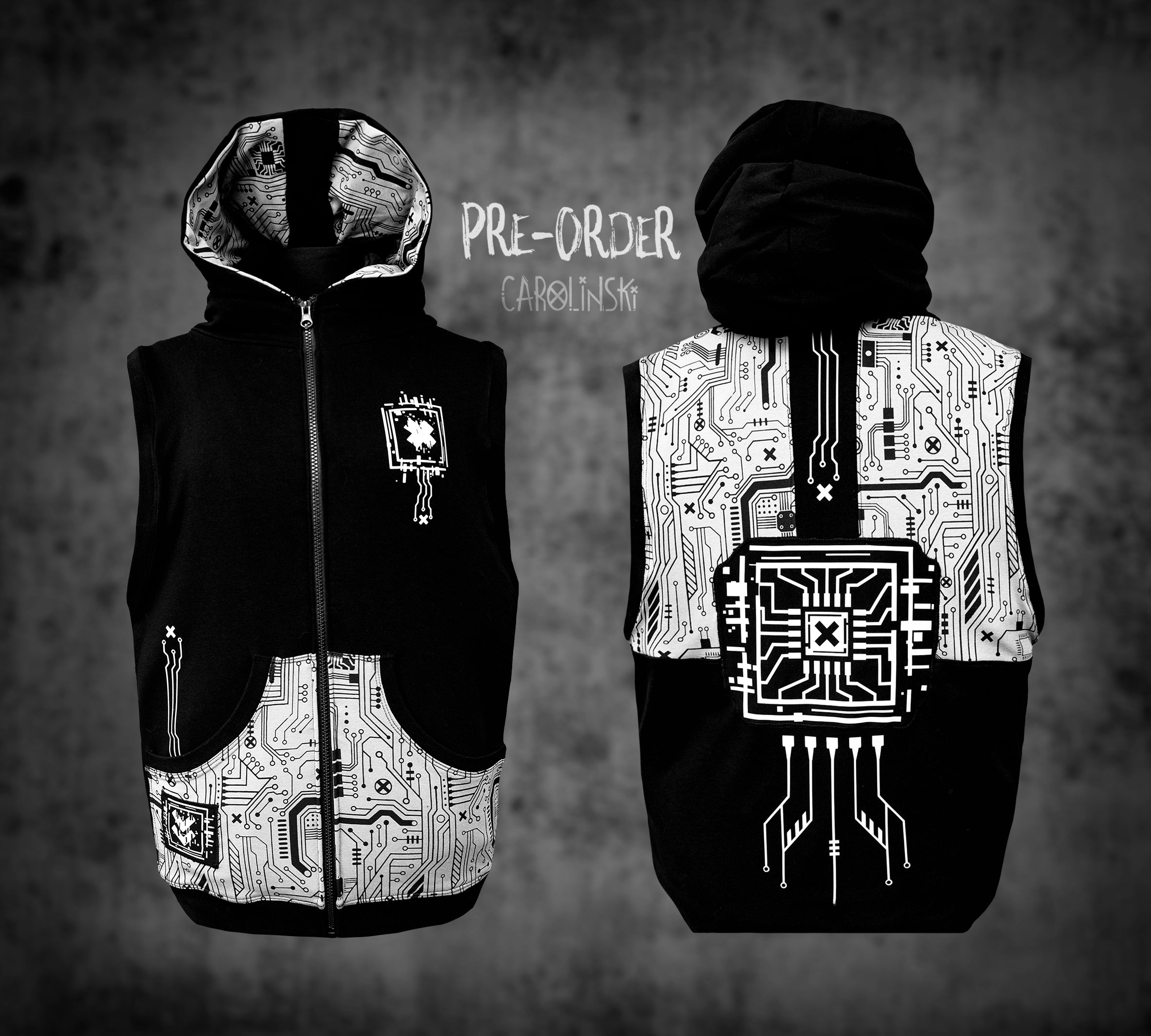 Sleeveless Zip - Circuitboard