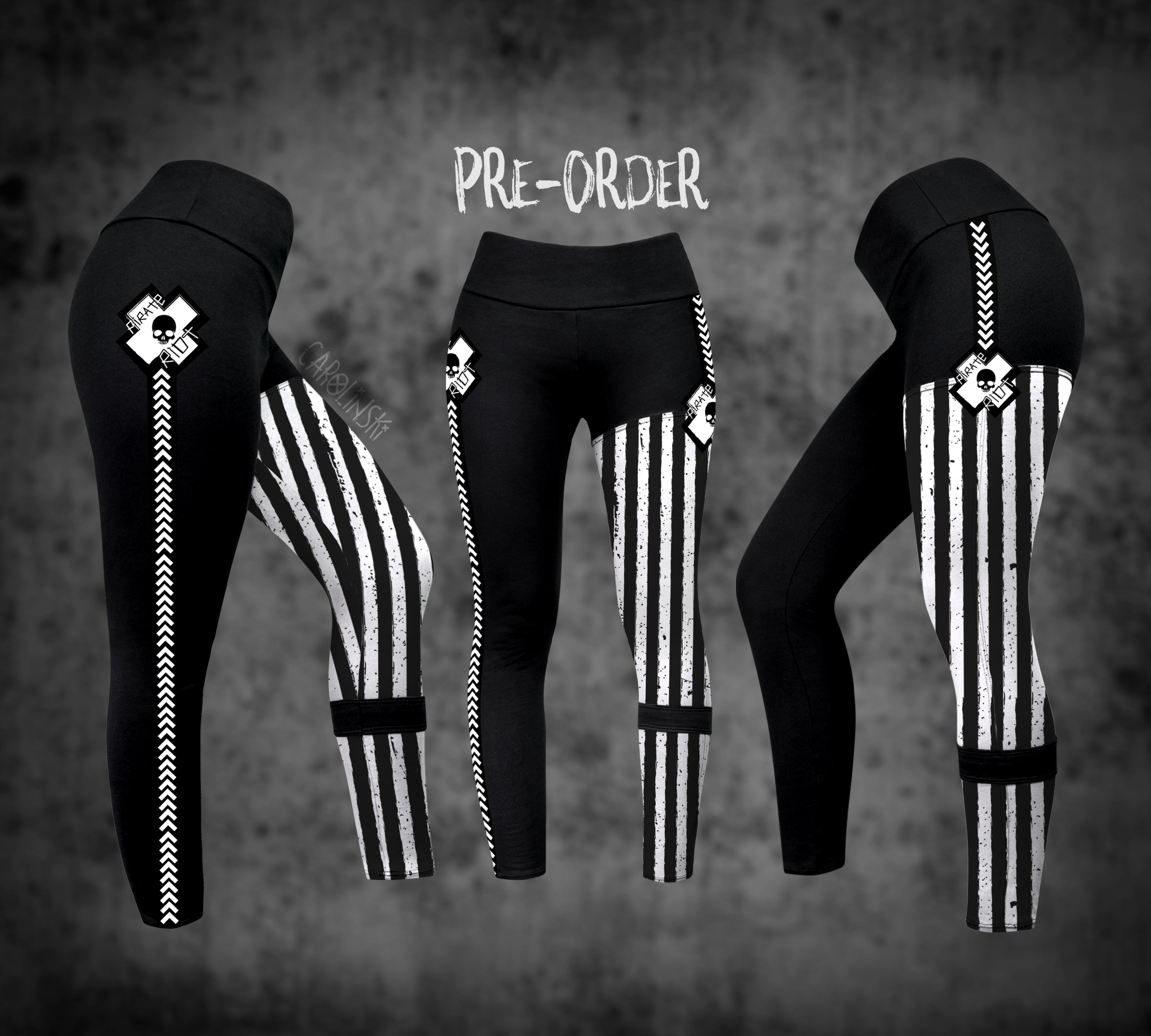 Split Leggings - Stripes