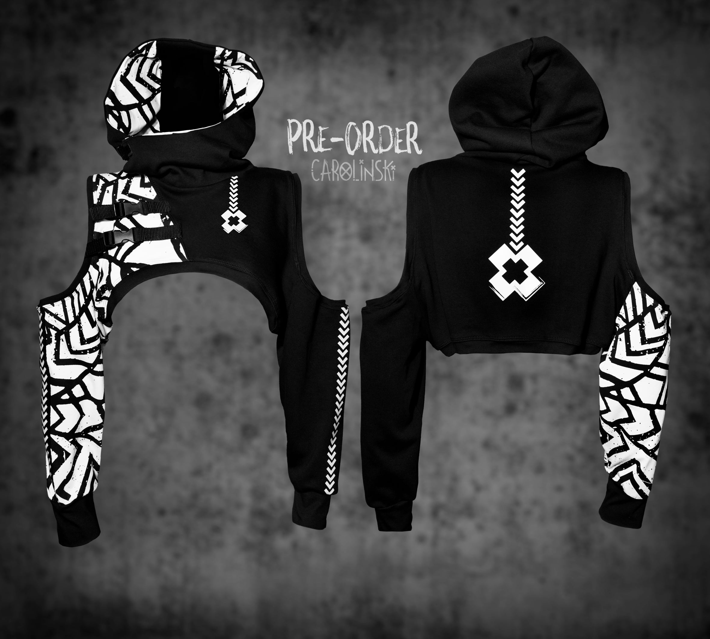 Crop Hoodie - Grunge