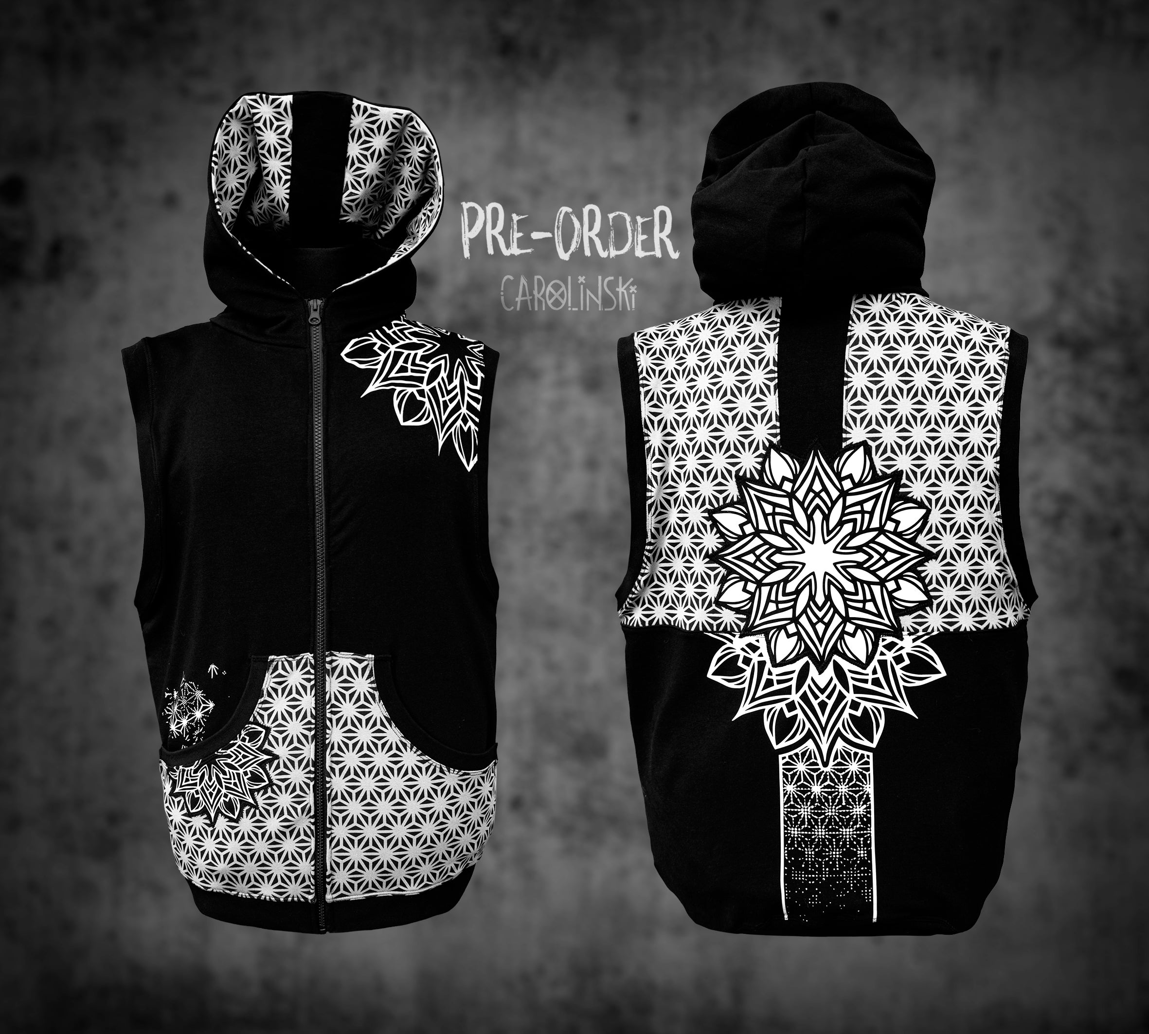 Sleeveless Zip - Asanoha