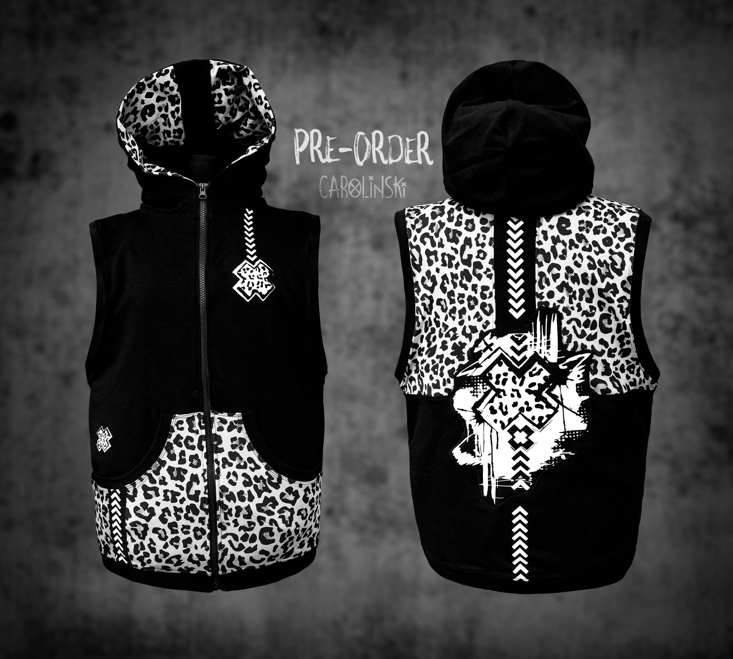 Sleeveless Zip - Leopard