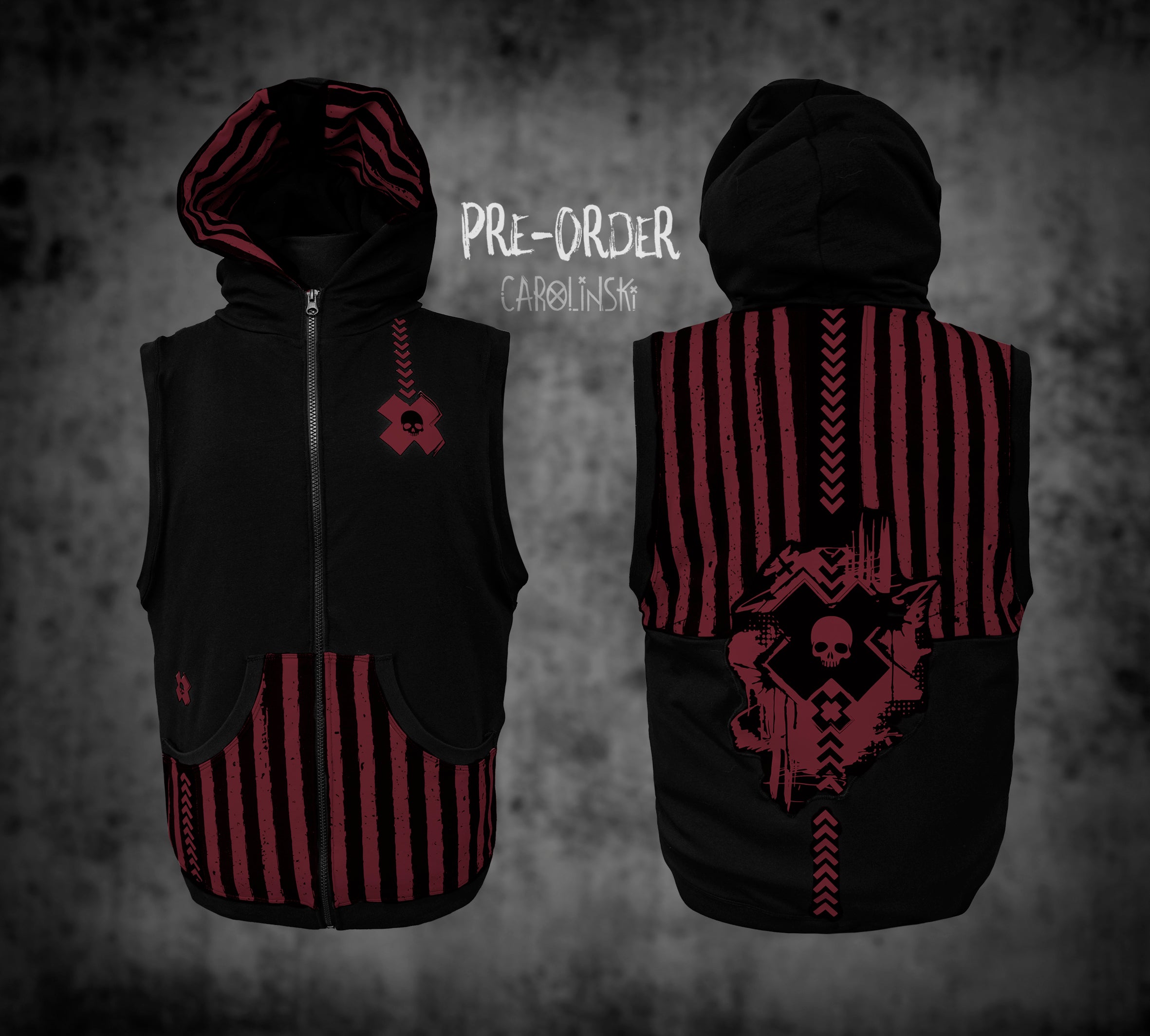 Sleeveless Zip - Stripes