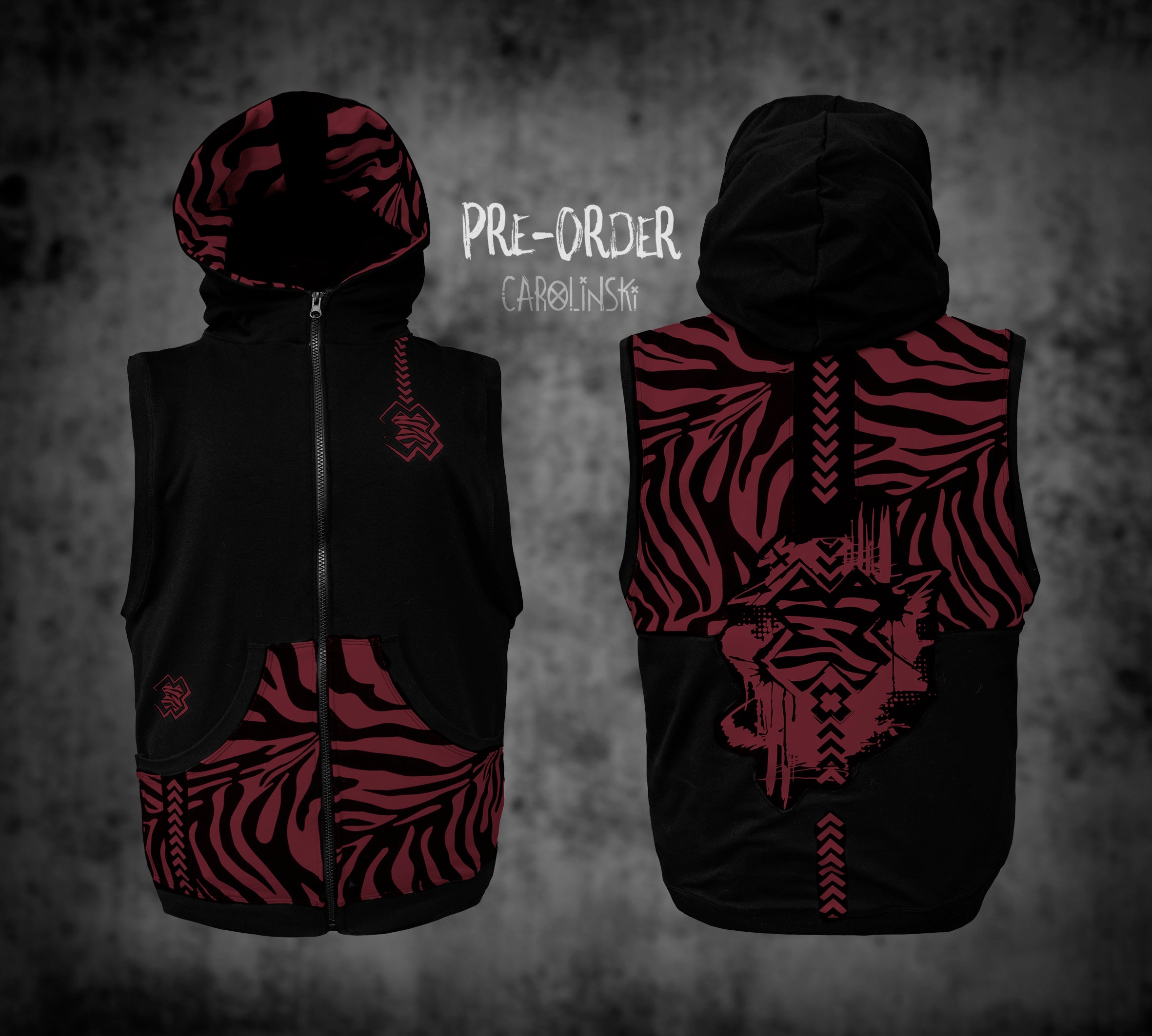 Sleeveless Zip - Zebra