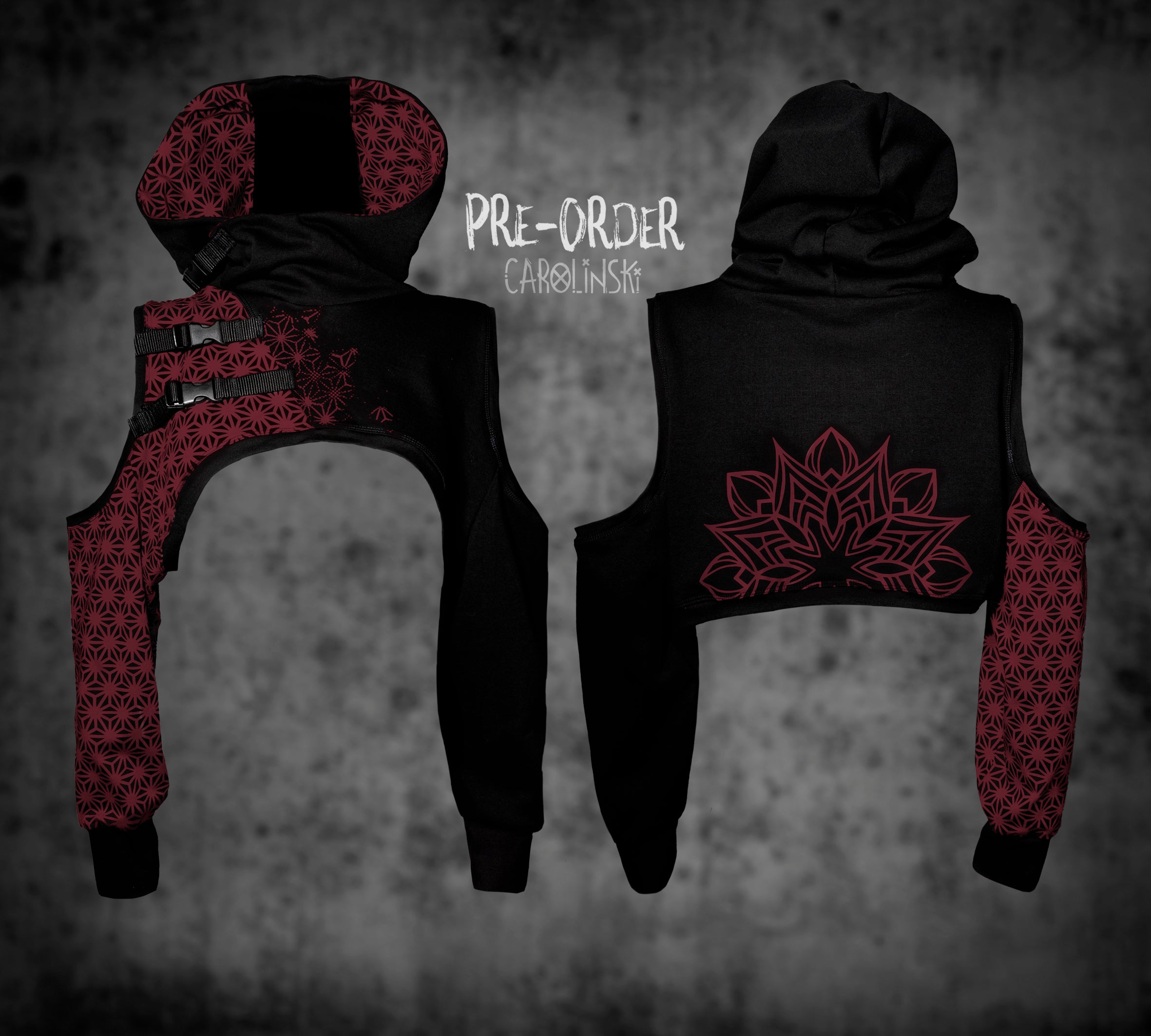 Crop Hoodie - Asanoha