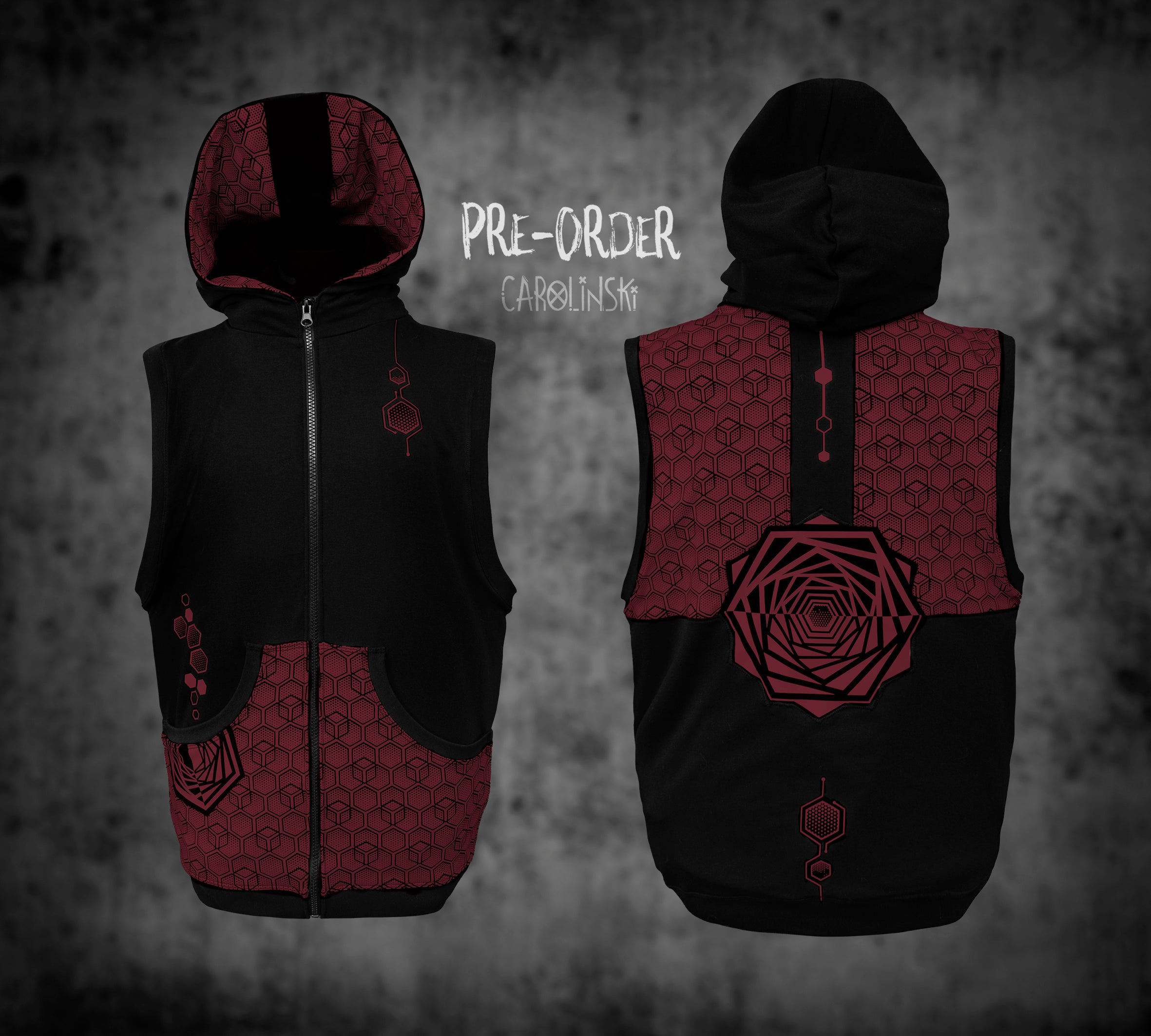 Sleeveless Zip - Hexagon