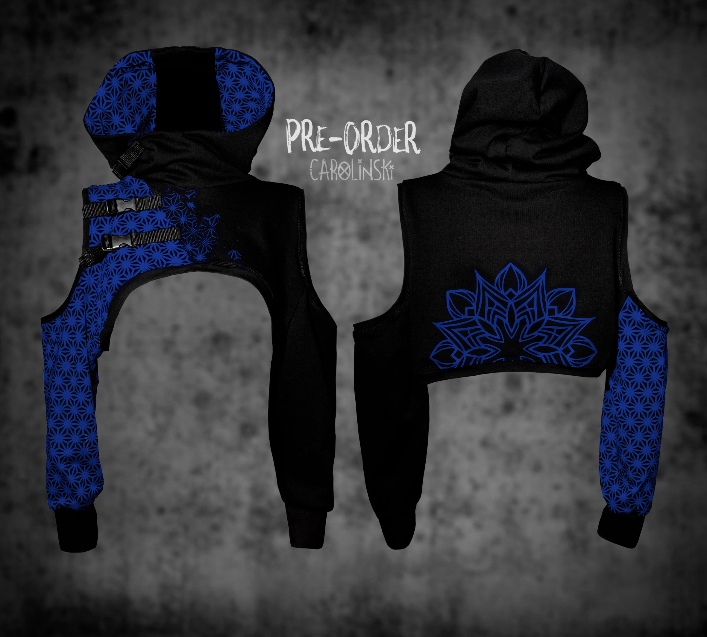 Crop Hoodie - Asanoha