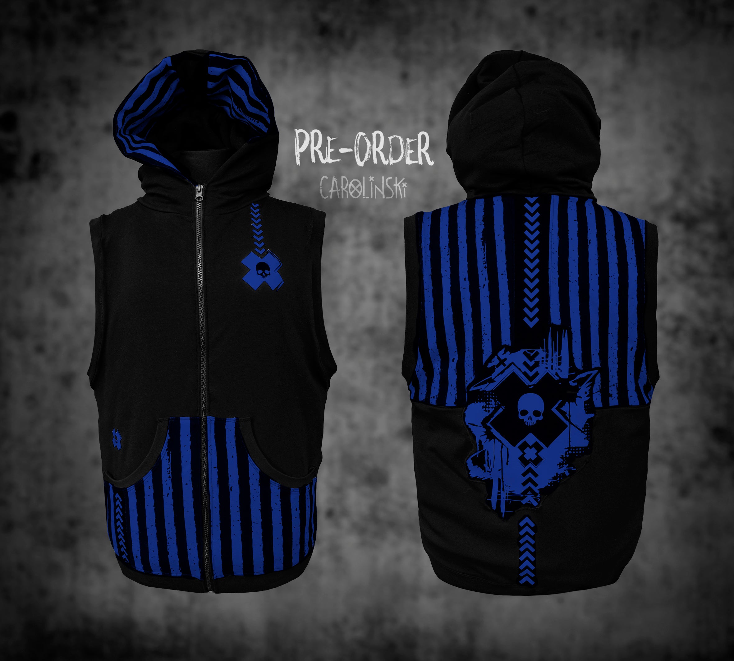 Sleeveless Zip - Stripes