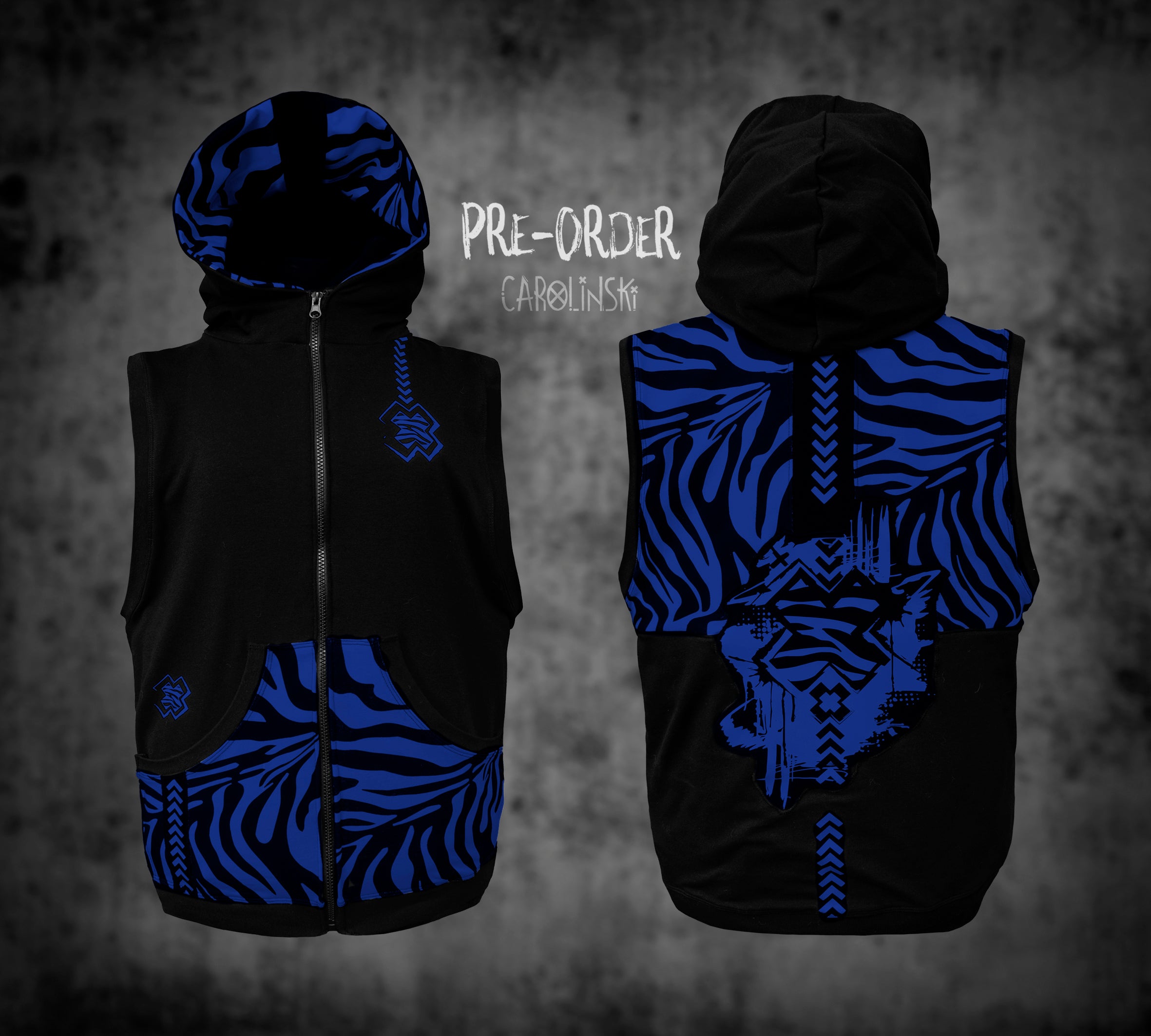 Sleeveless Zip - Zebra