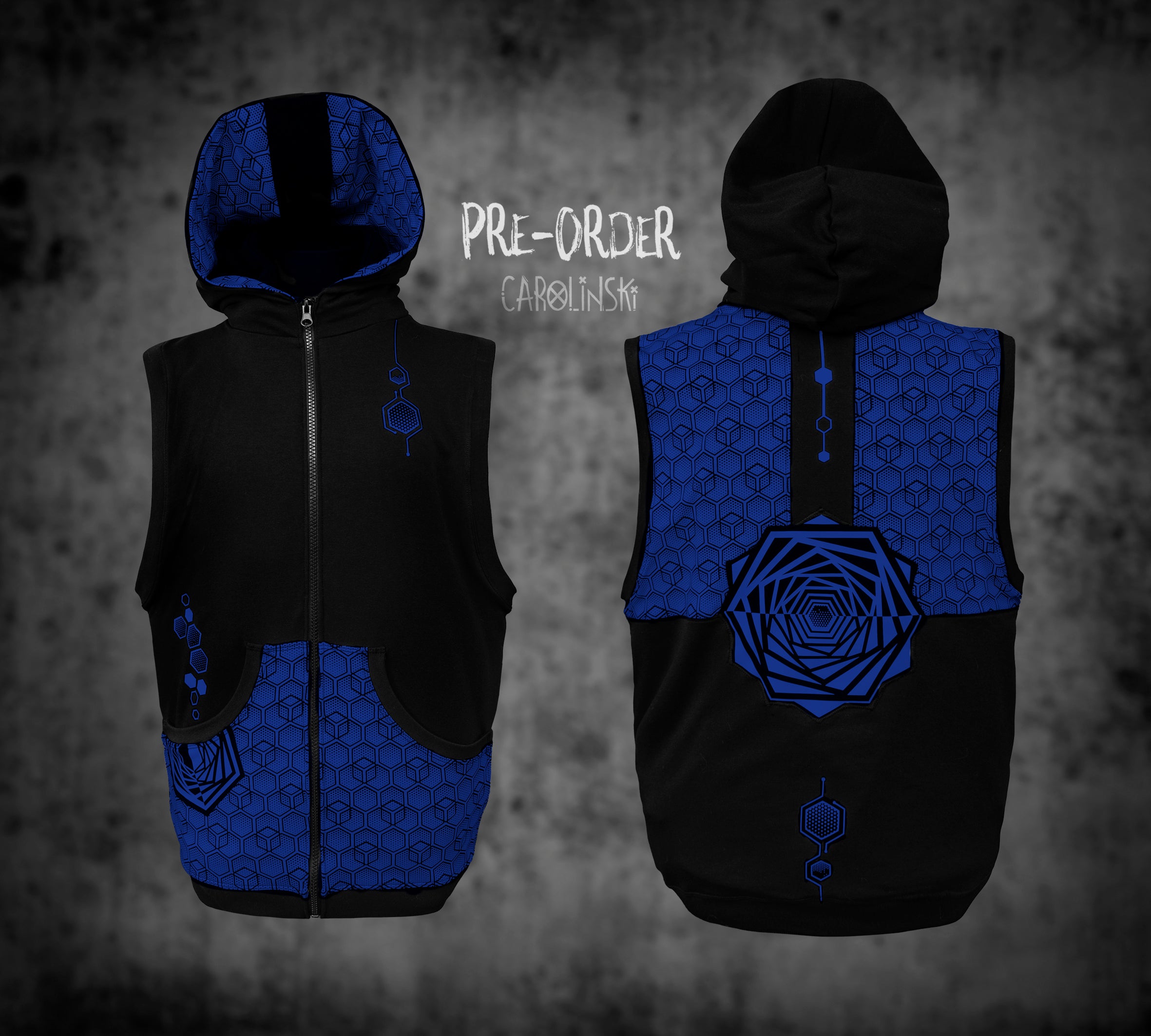 Sleeveless Zip - Hexagon