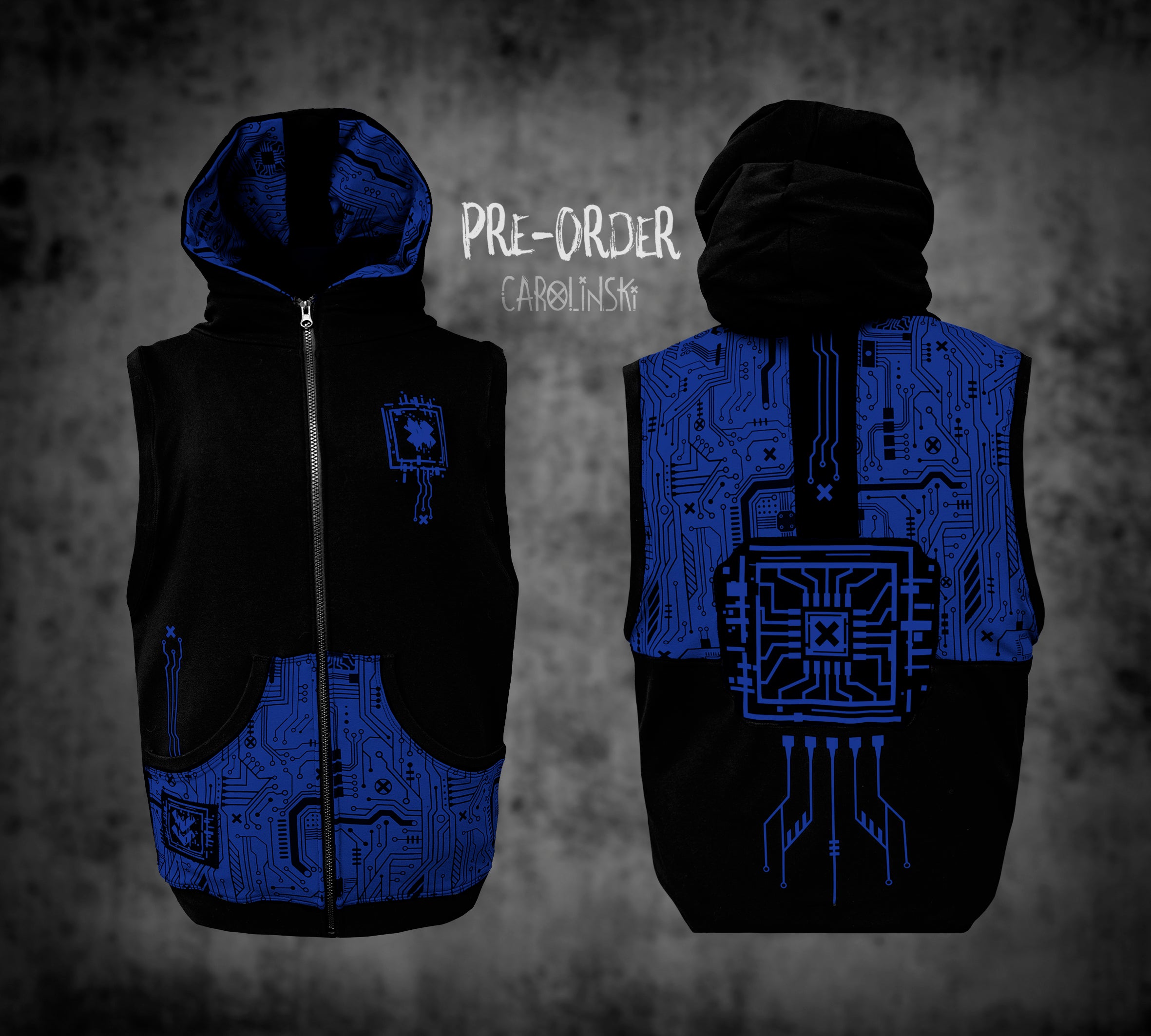 Sleeveless Zip - Circuitboard