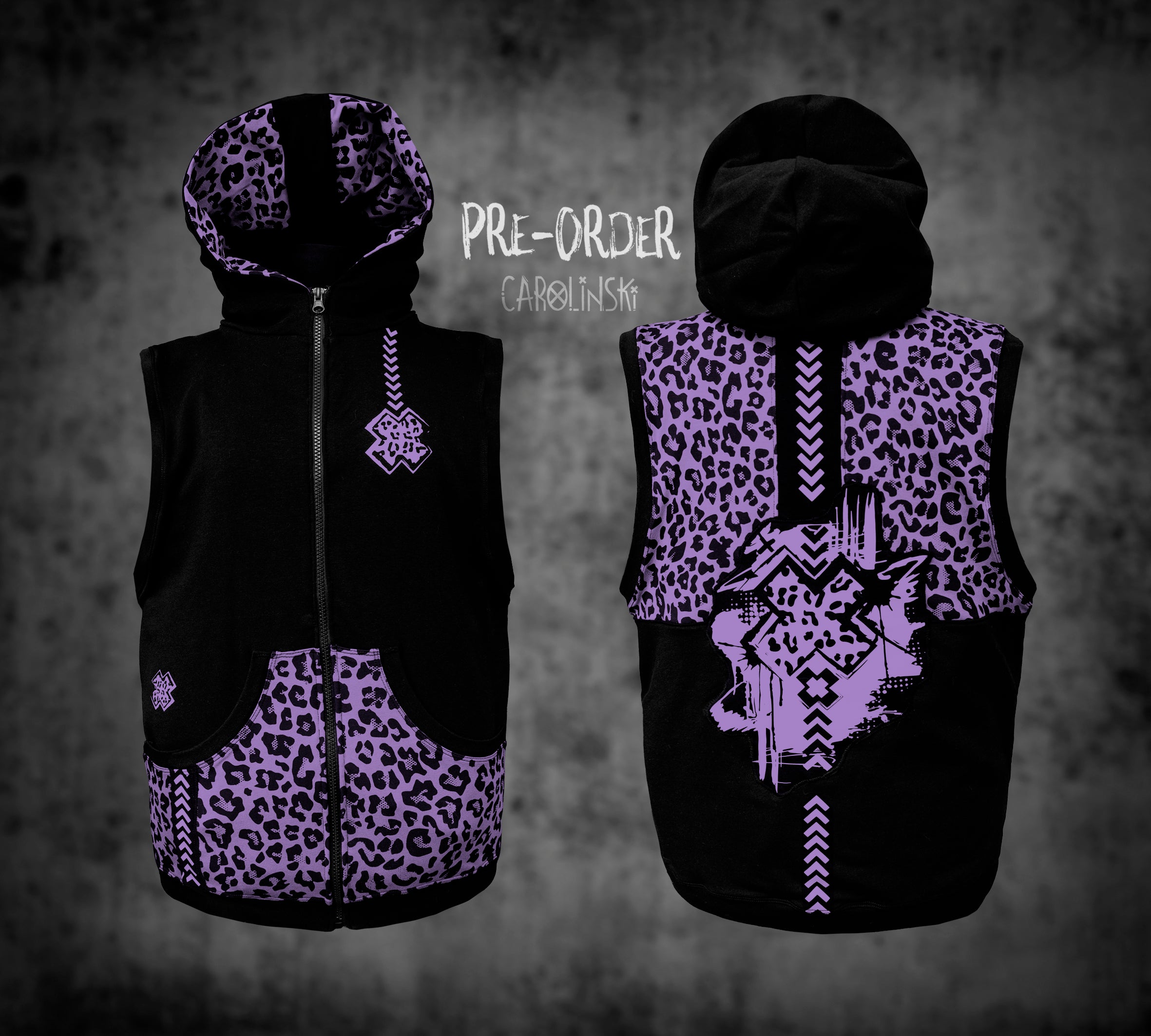 Sleeveless Zip - Leopard