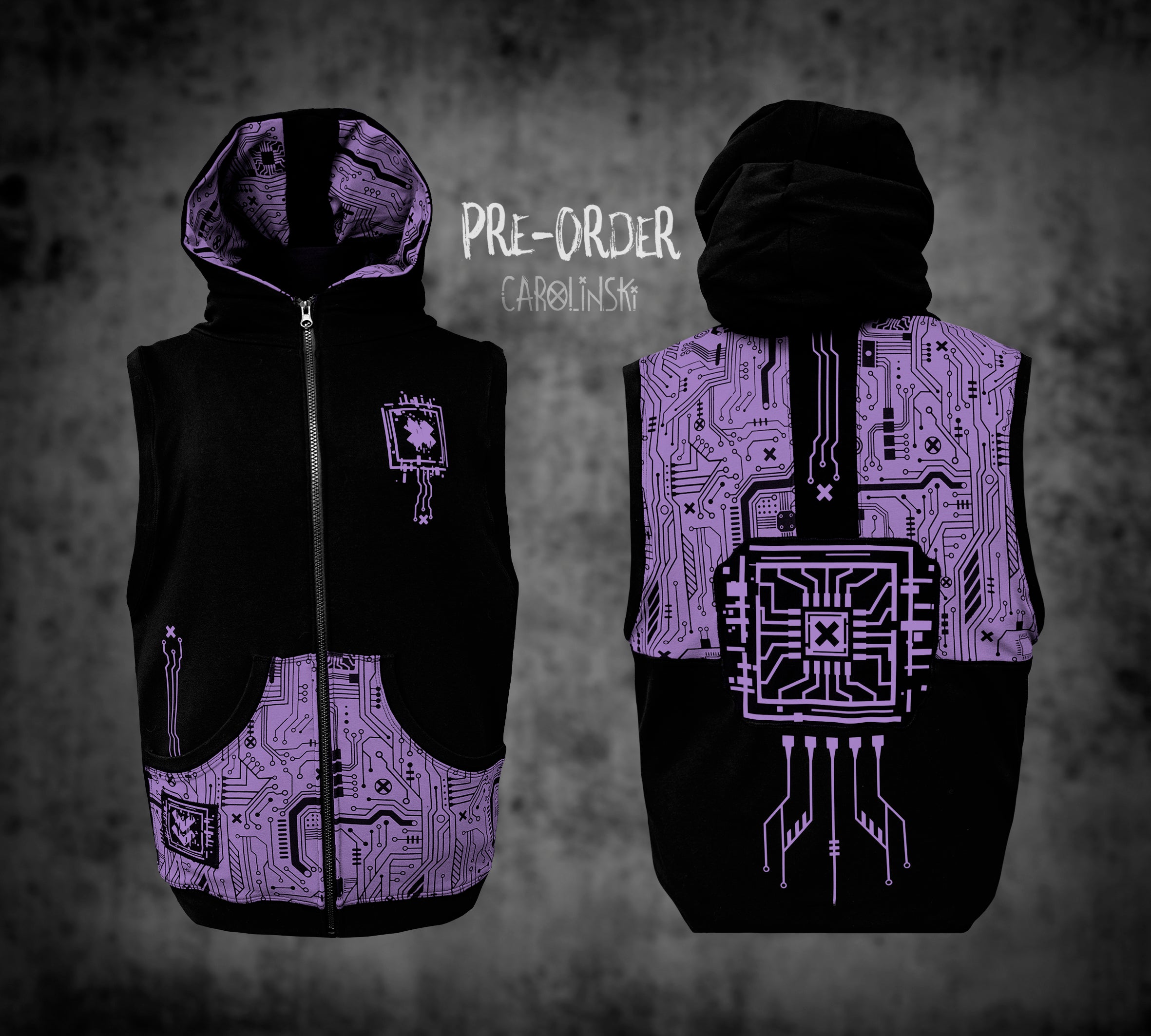 Sleeveless Zip - Circuitboard