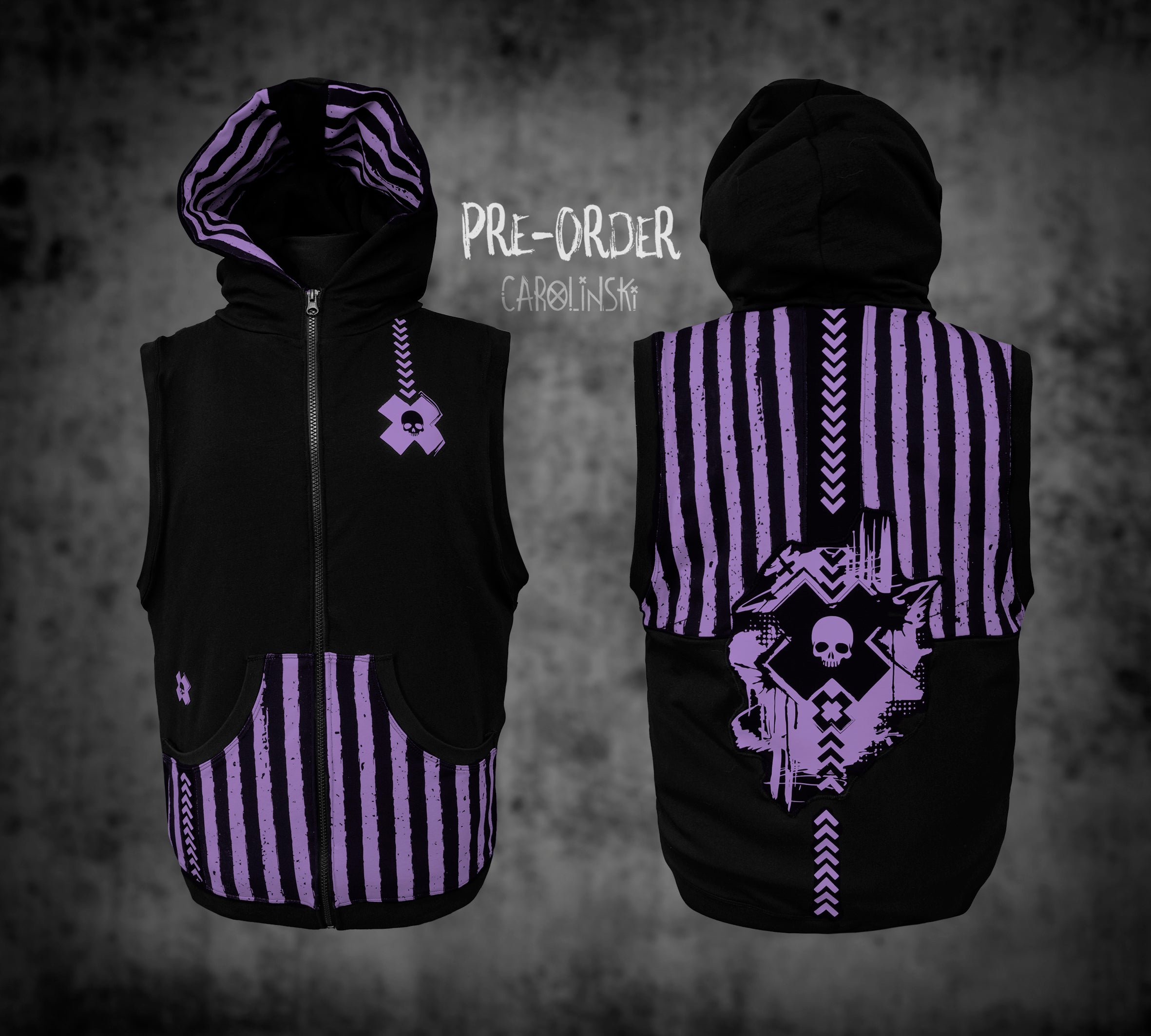 Sleeveless Zip - Stripes