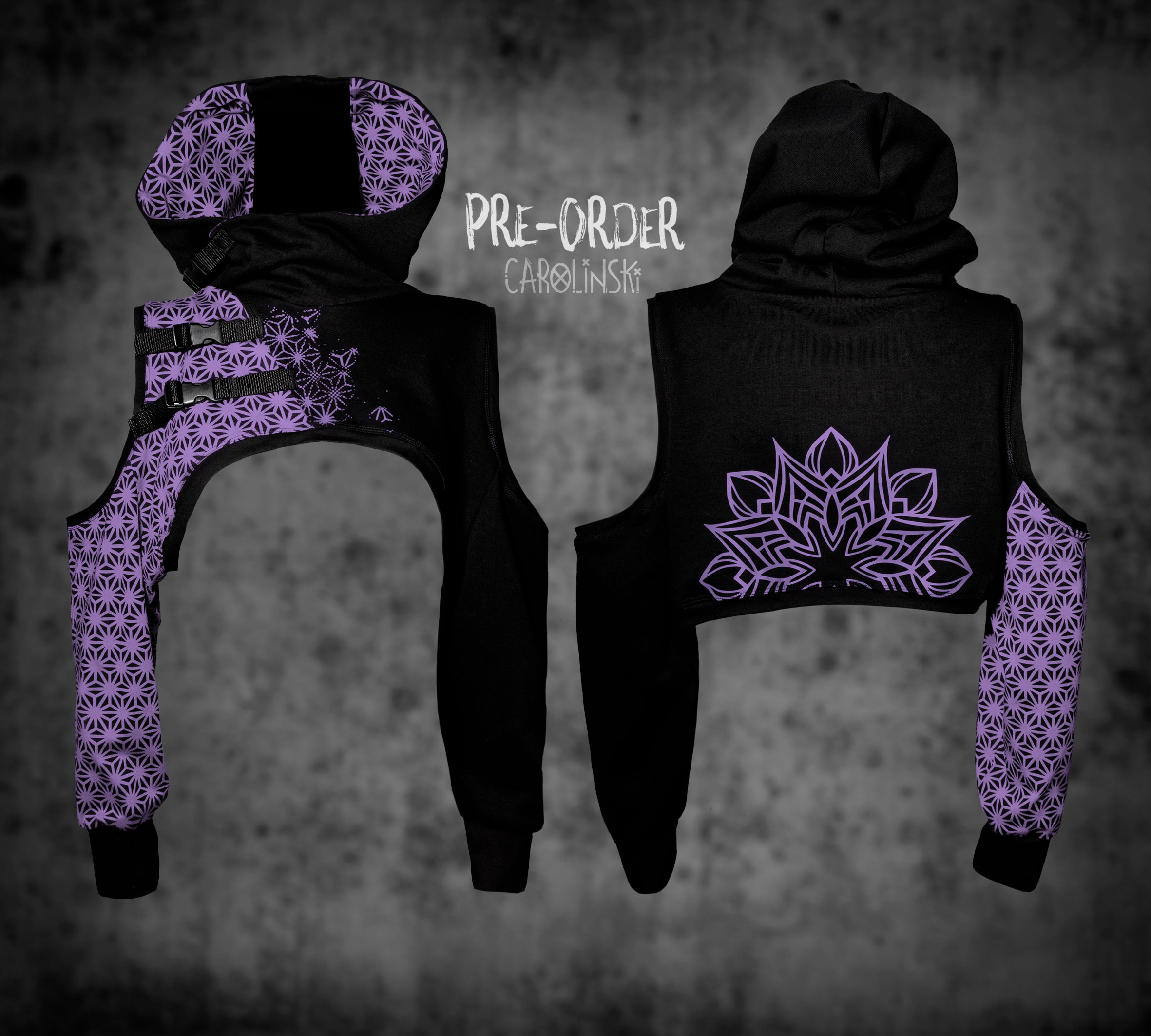 Crop Hoodie - Asanoha