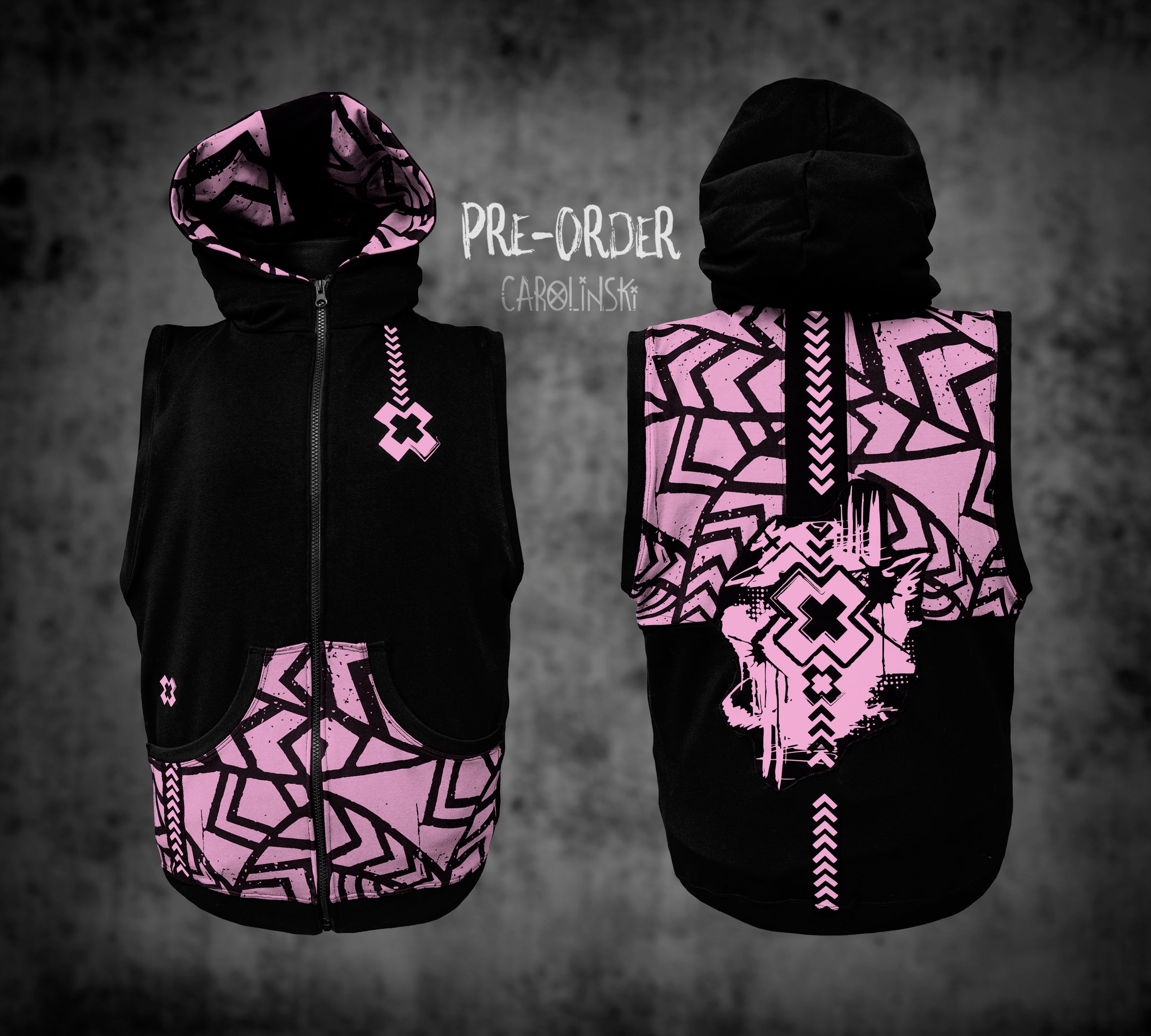 Sleeveless zip - Grunge