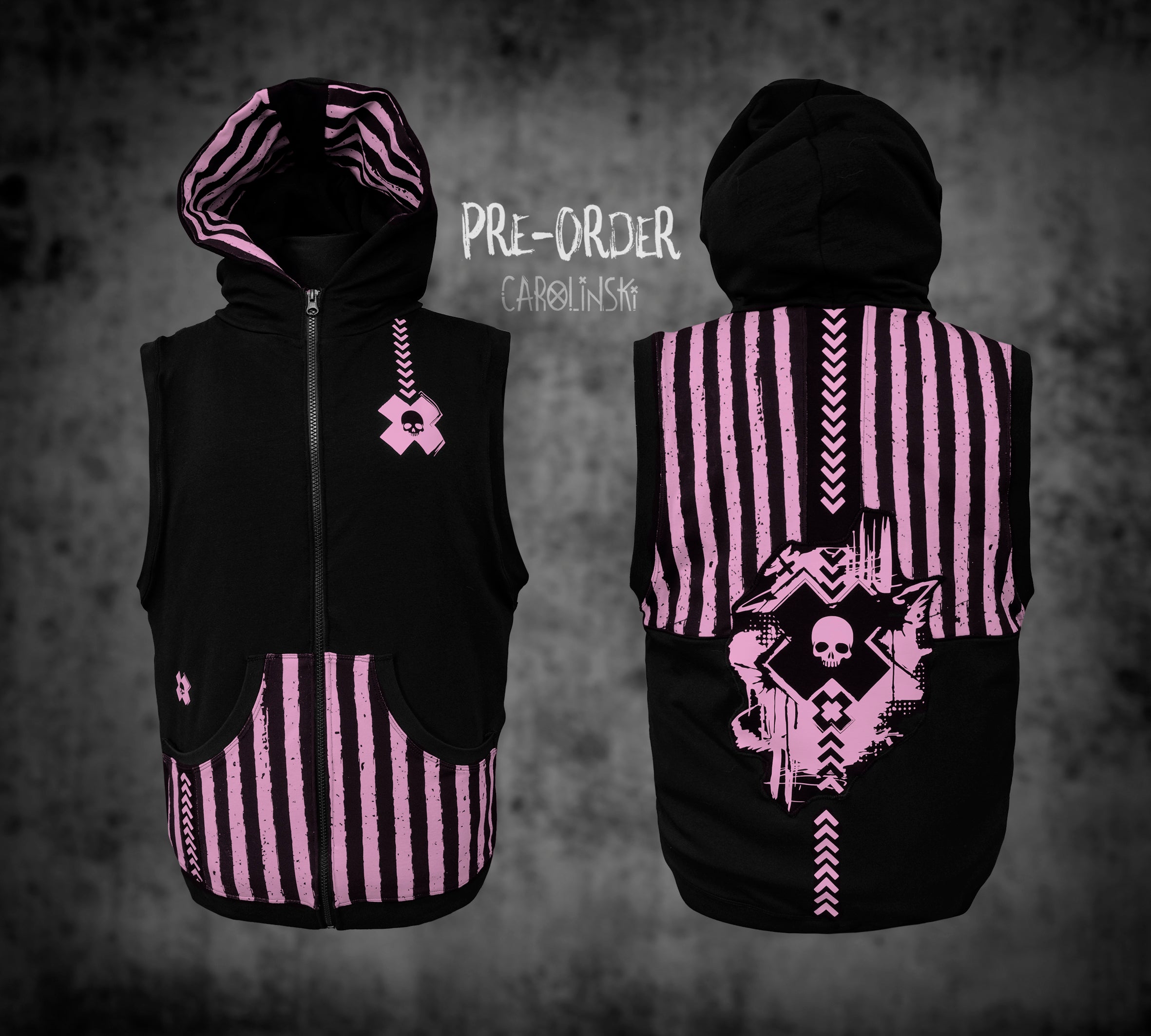 Sleeveless Zip - Stripes