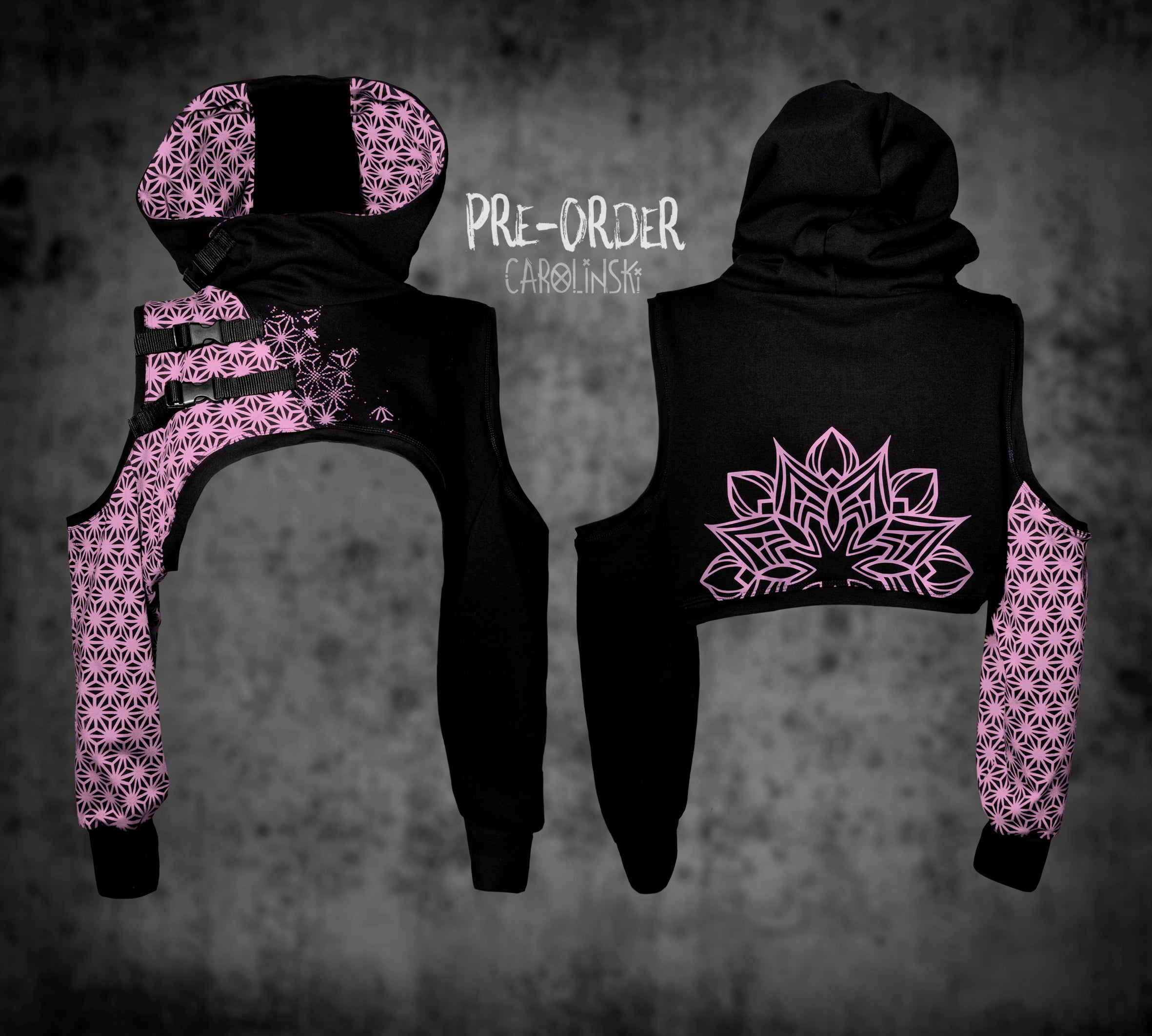 Crop Hoodie - Asanoha