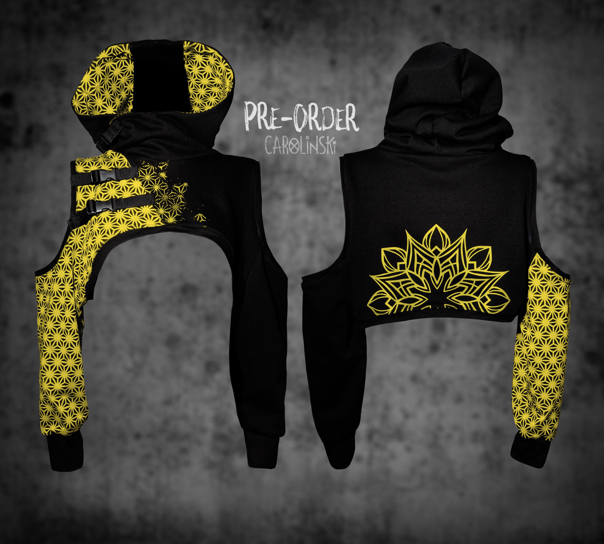 Crop Hoodie - Asanoha